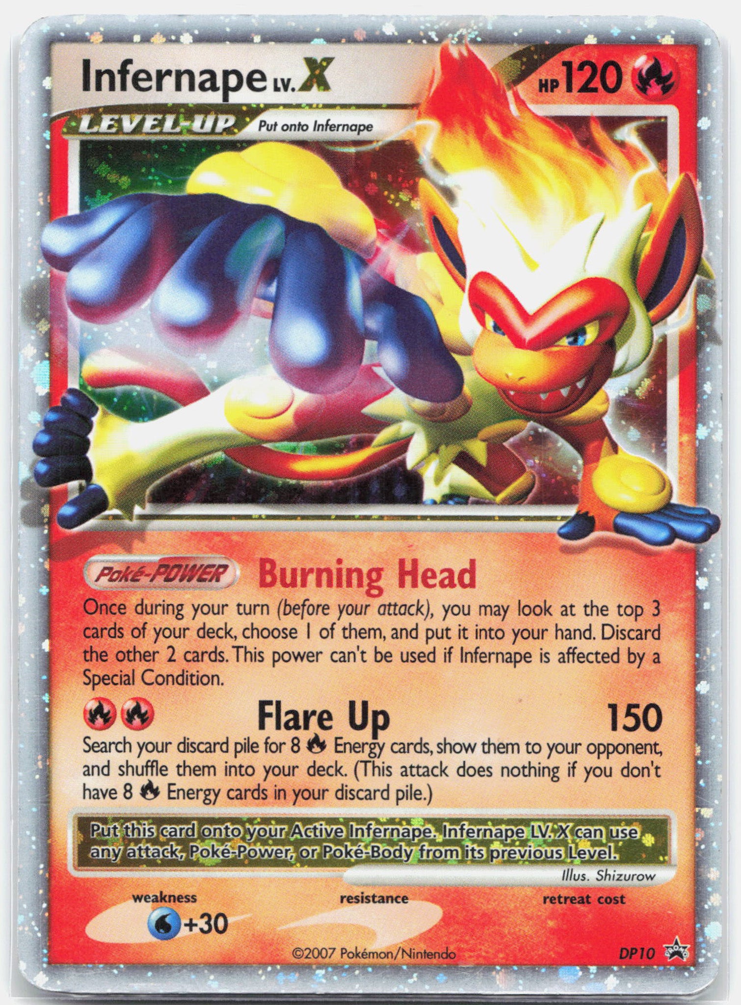 Infernape Lv. X - DP10 Black Star Promo Holo Pokemon - LP/MP
