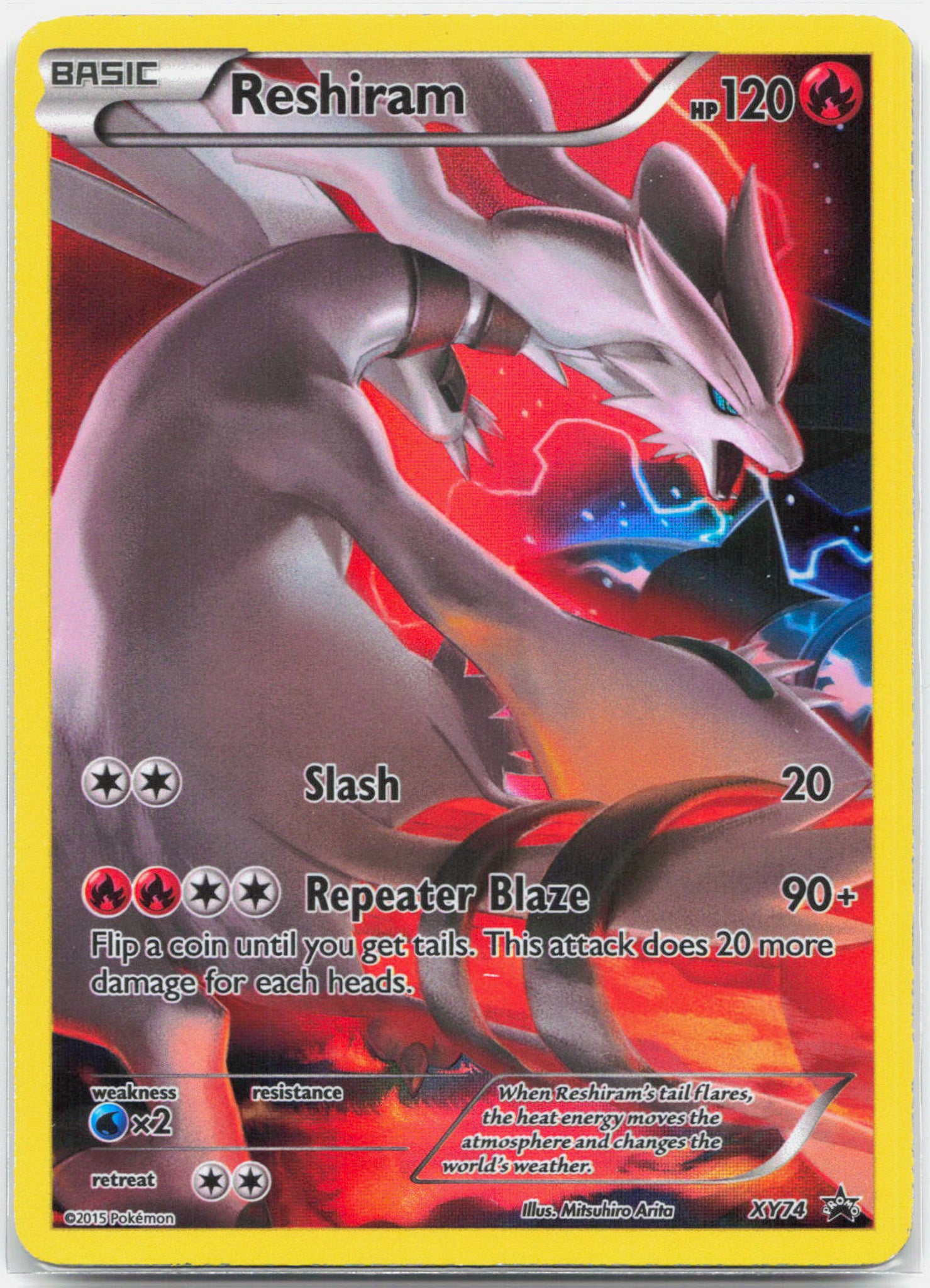 Reshiram - XY74 Black Star Promo Full Art Pokemon - LP/MP
