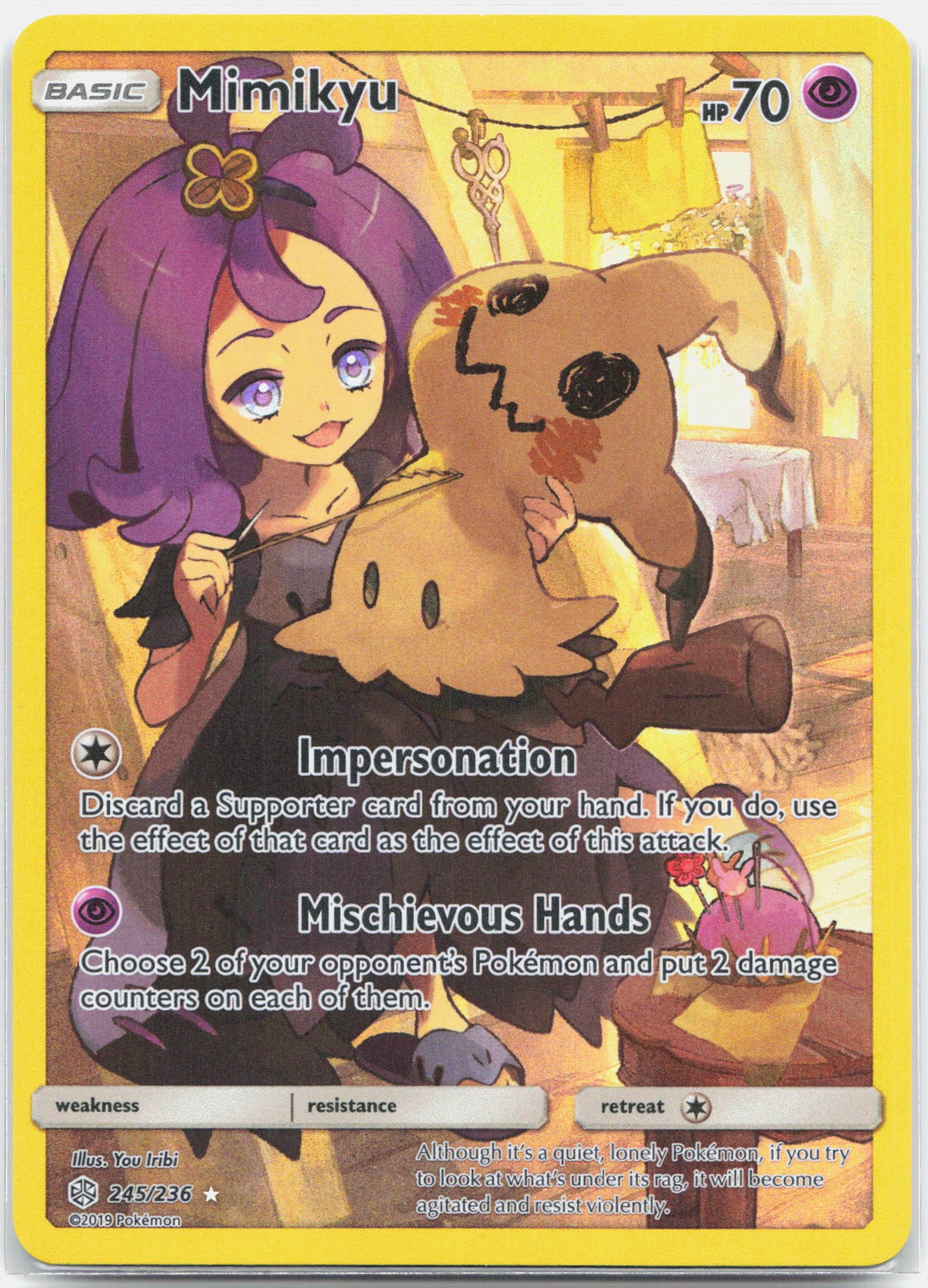 Mimikyu - 245/236 Cosmic Eclipse Secret Character Rare Pokemon - NM/LP