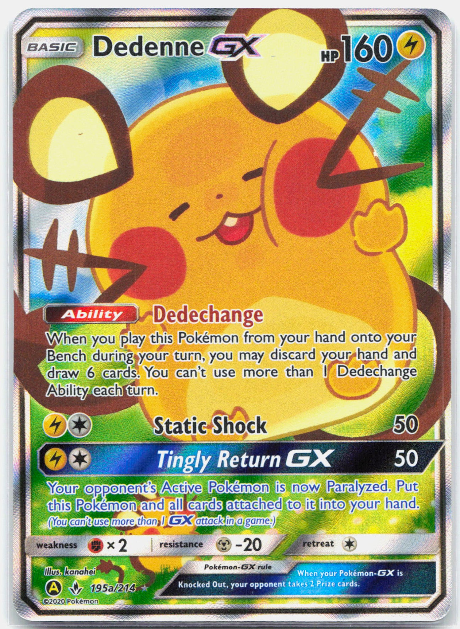 Dedenne GX - 195a/214 Alternate Art Promo Pokemon - NM/LP