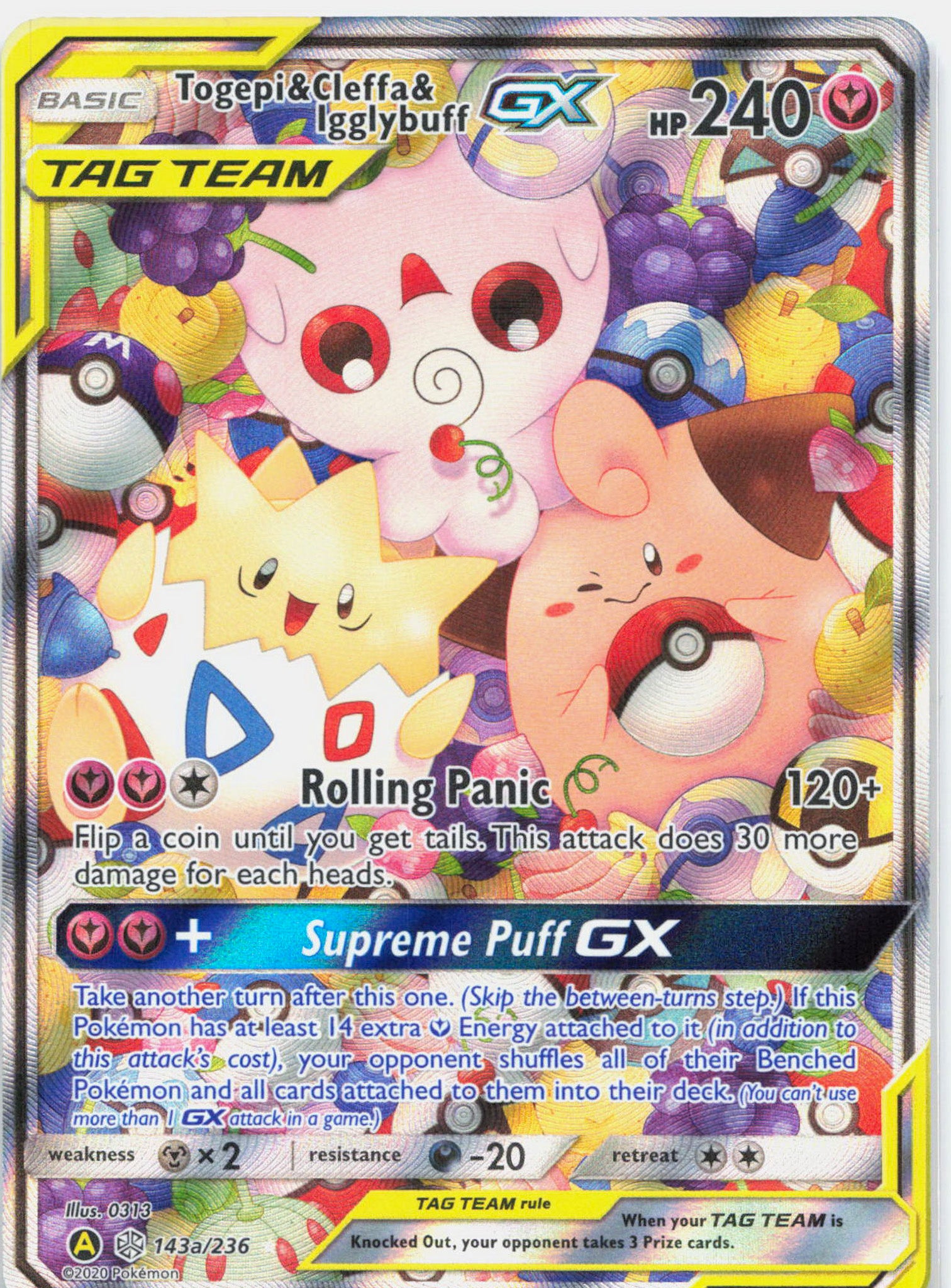 Togepi & Cleffa & Igglybuff GX - 143a/236 Cosmic Eclipse Alternate Art PROMO Pokemon - NM/MINT