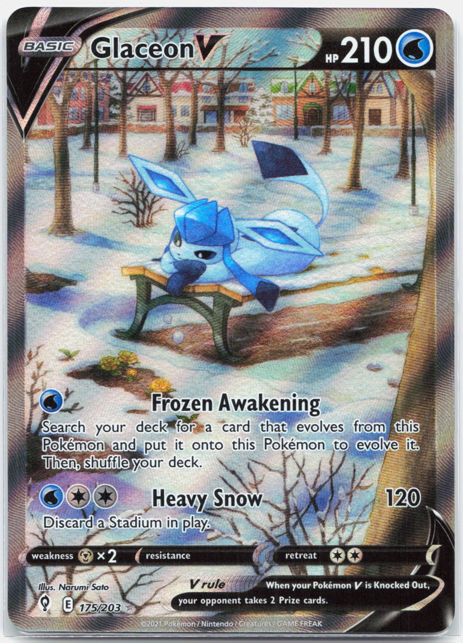 Glaceon V - 175/203 Evolving Skies Alternate Art Pokemon - MINT
