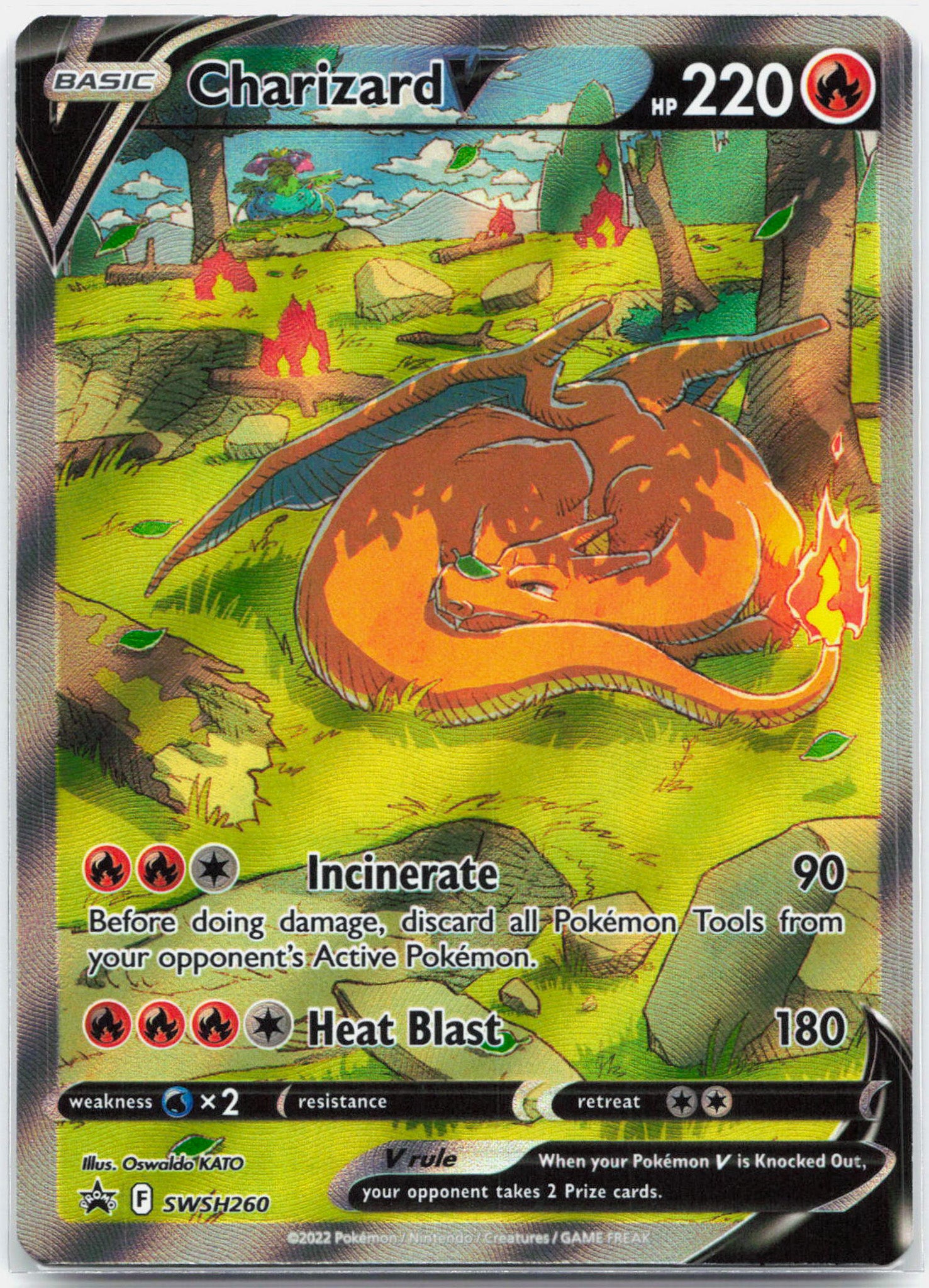 Charizard V - SWSH260 UPC Black Star Promo Alternate Art Pokemon - NM