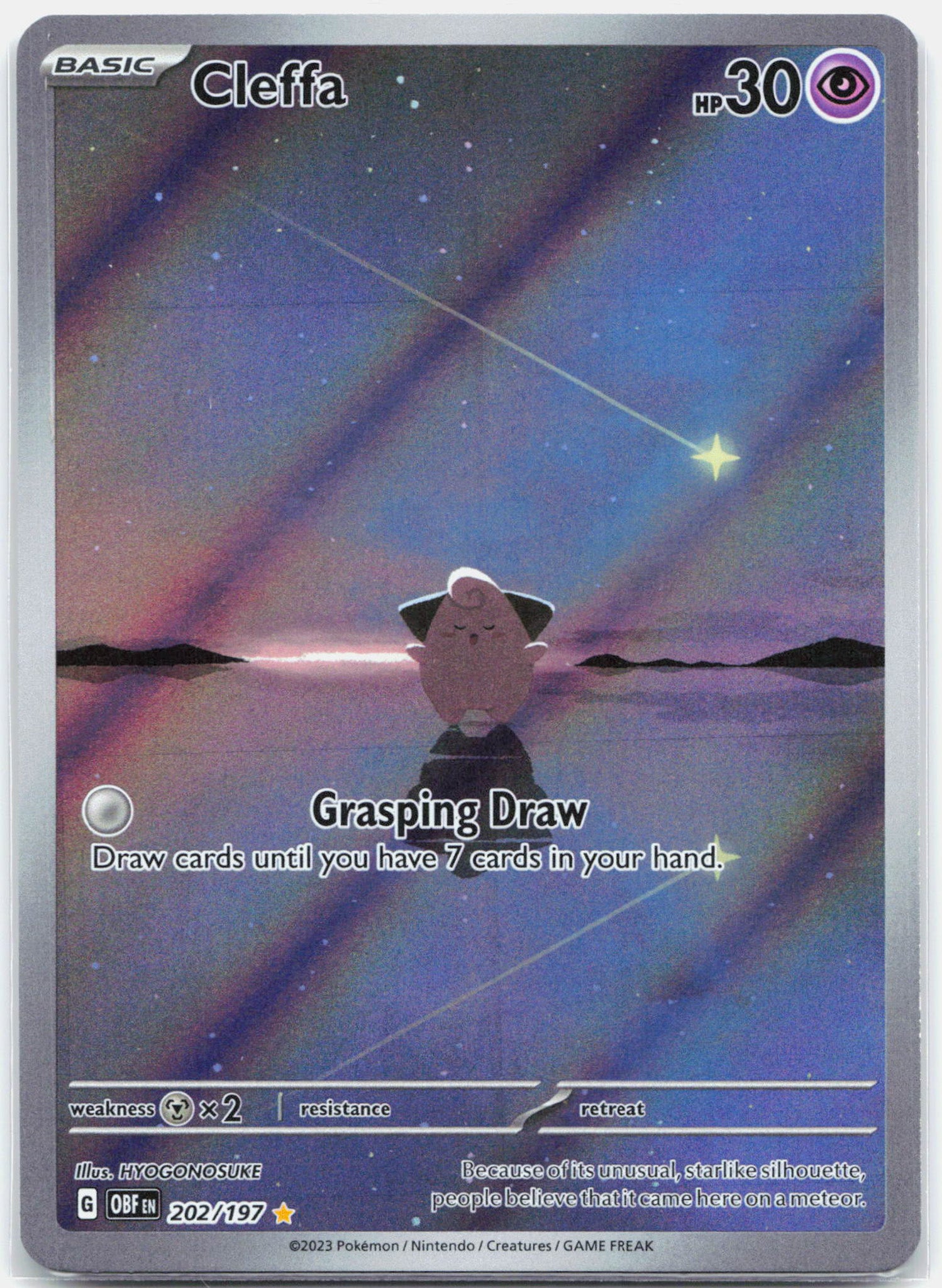 Cleffa - 202/197 Obsidian Flames Illustration Rare Pokemon - NM/MINT