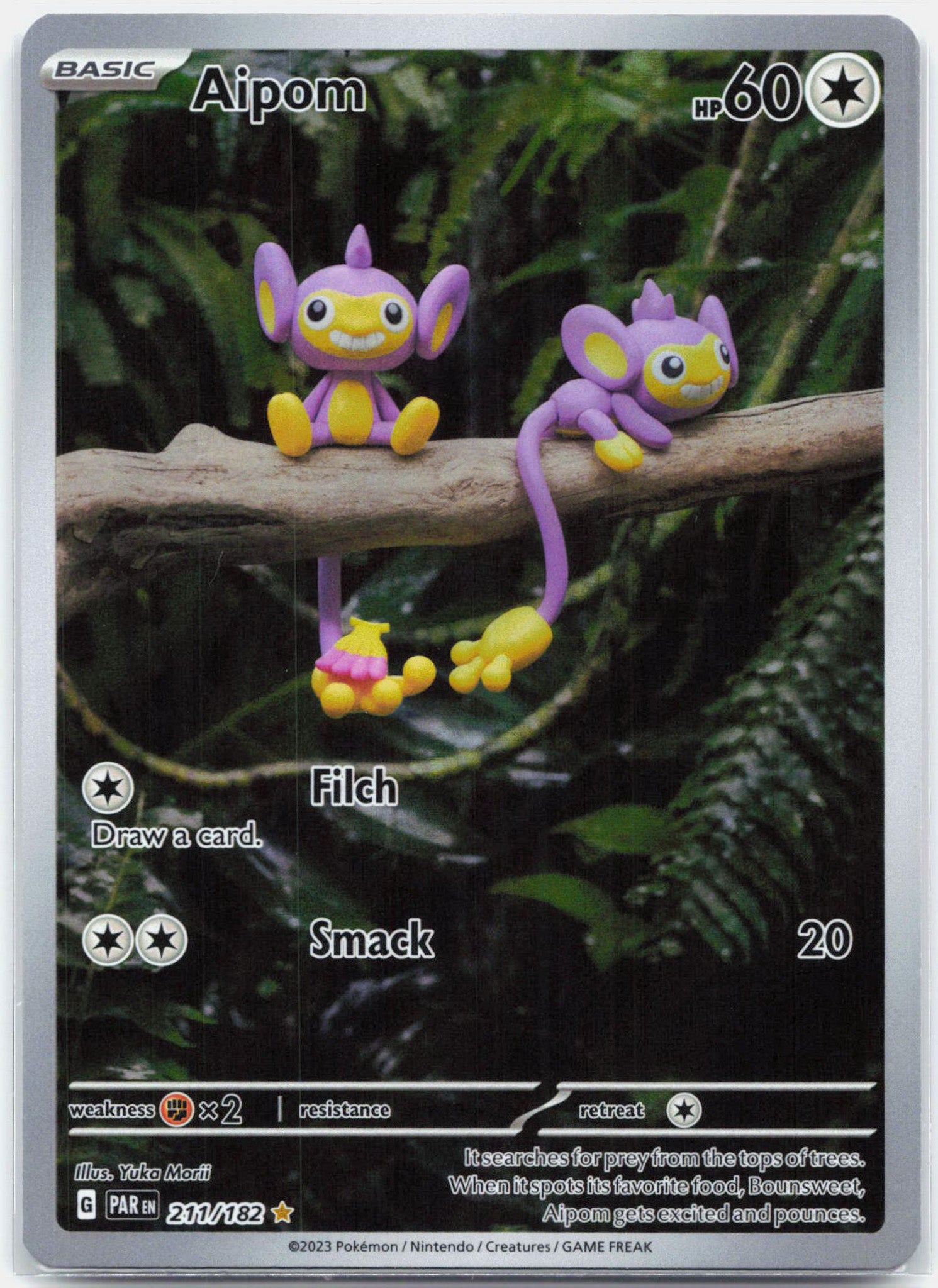 Aipom - 211/182 Paradox Rift Illustration Rare Pokemon - NM/MINT