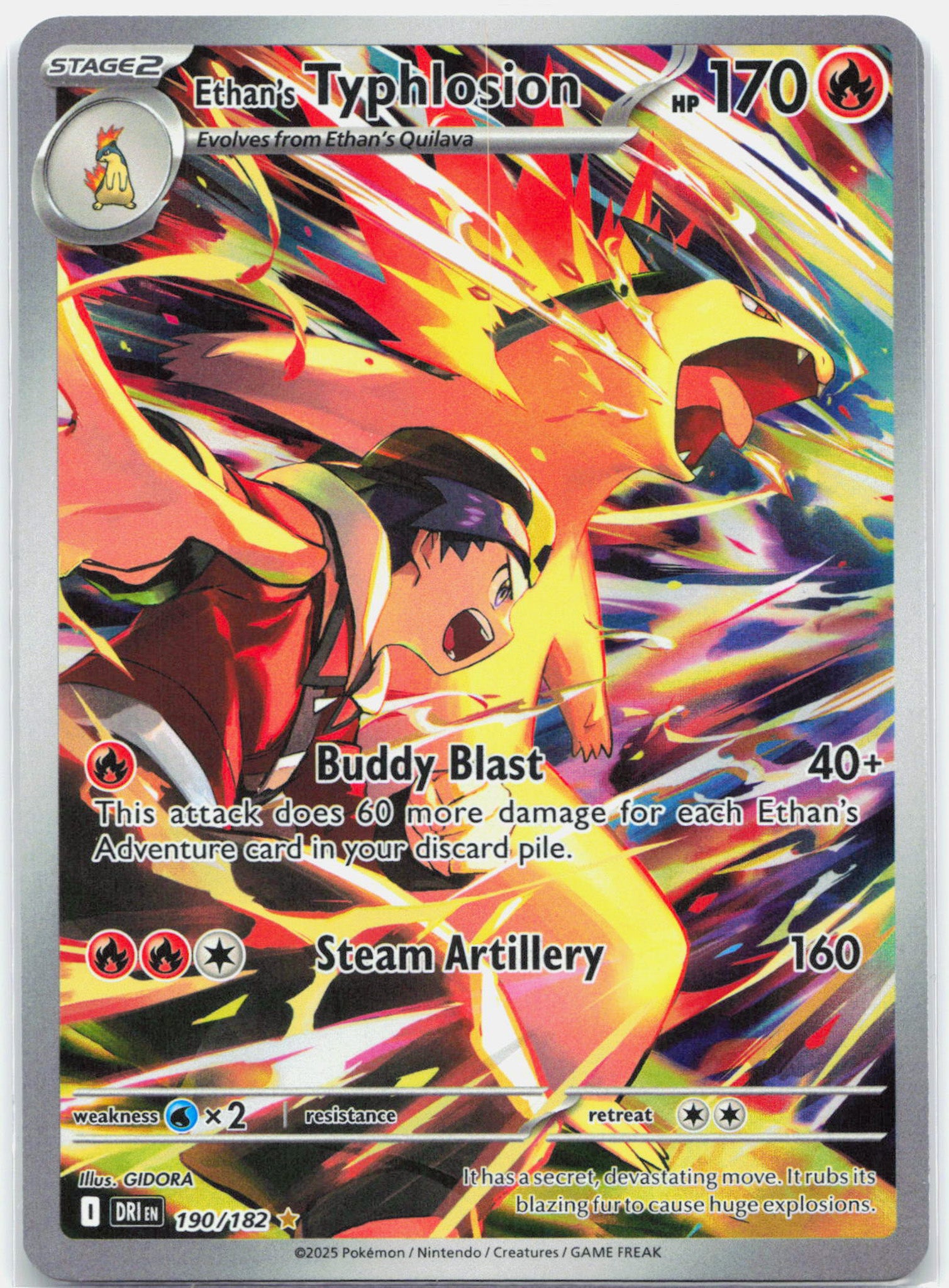 Ethan's Typhlosion - 190/182 Destined Rivals Illustration Rare Pokemon - NM