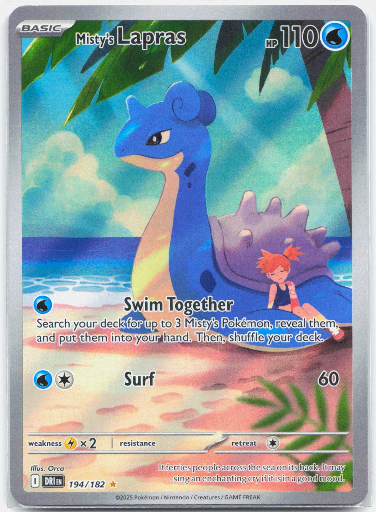 Misty's Lapras - 194/182 Destined Rivals Illustration Rare Pokemon - NM/LP