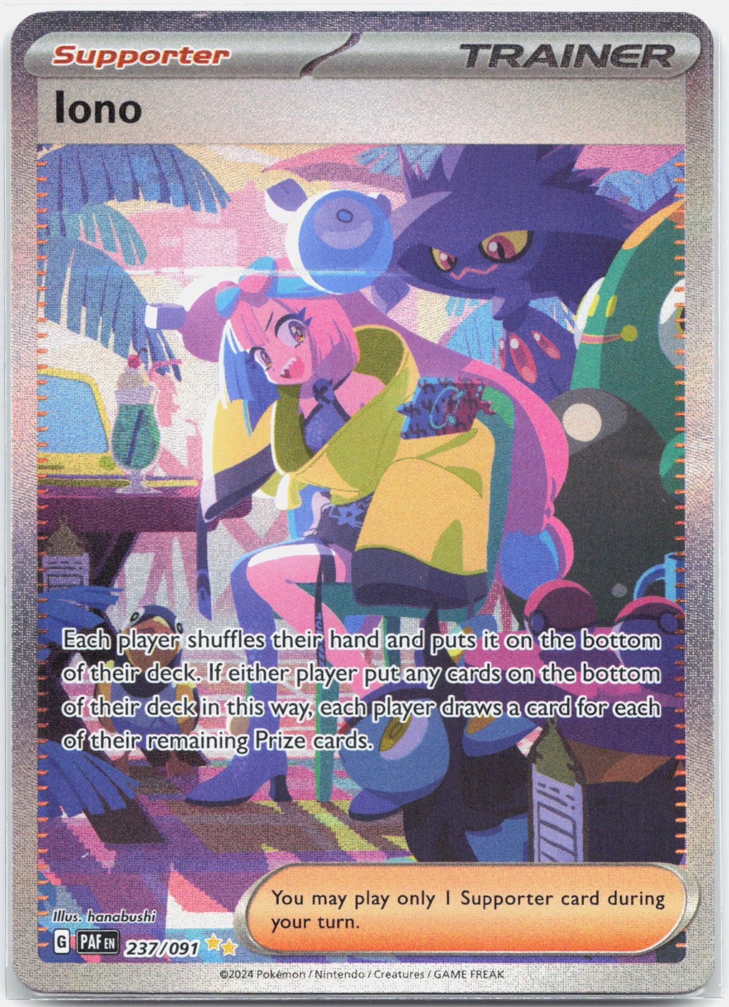 Iono - 237/091 Paldan Fates Special Illustration Trainer - LP/MP