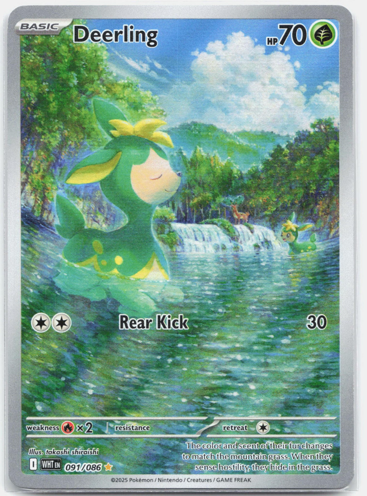 Deerling - 091/086 White Flare Illustration Rare Pokemon - NM