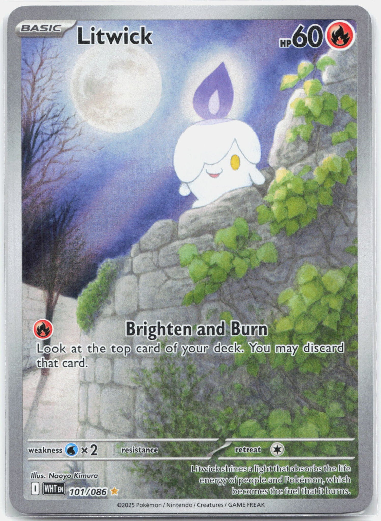 Litwick - 101/086 White Flare Illustration Rare Pokemon - NM/LP