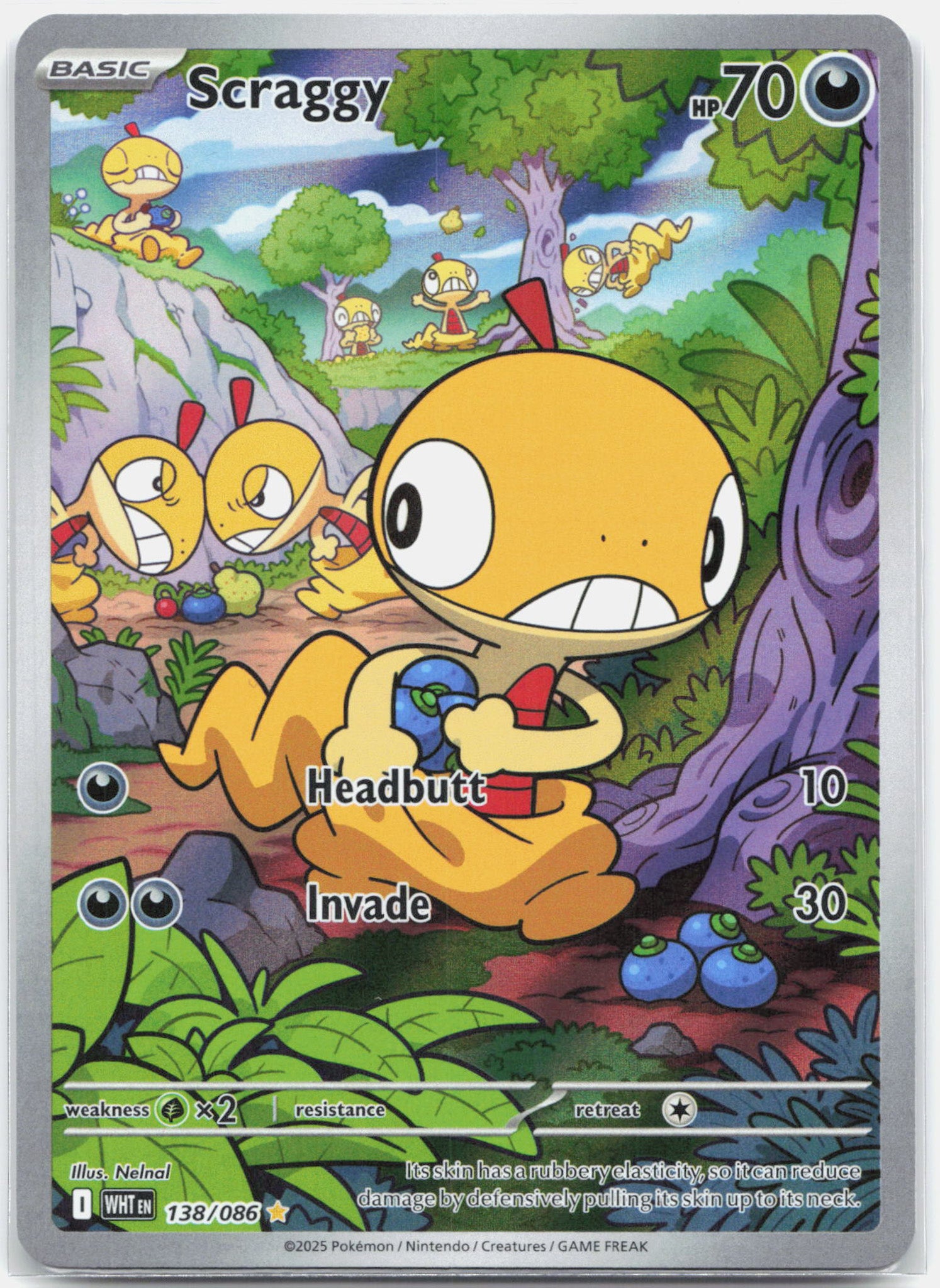 Scraggy - 138/086 White Flare Illustration Rare Pokemon - NM/MINT