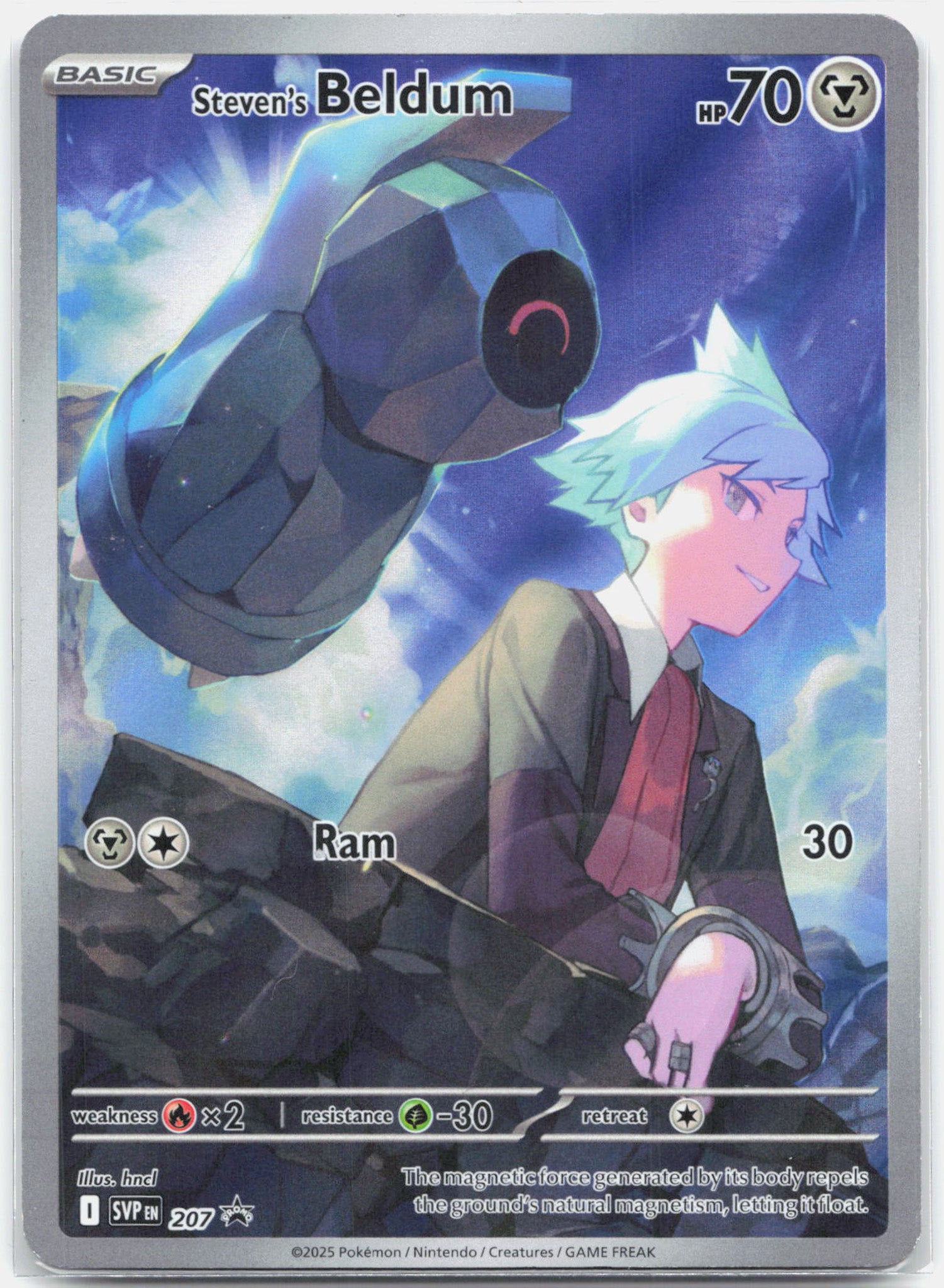 Steven's Beldum - SVP207 Rival Battle Deck Promo Illustration Rare Poekmon - LP/MP