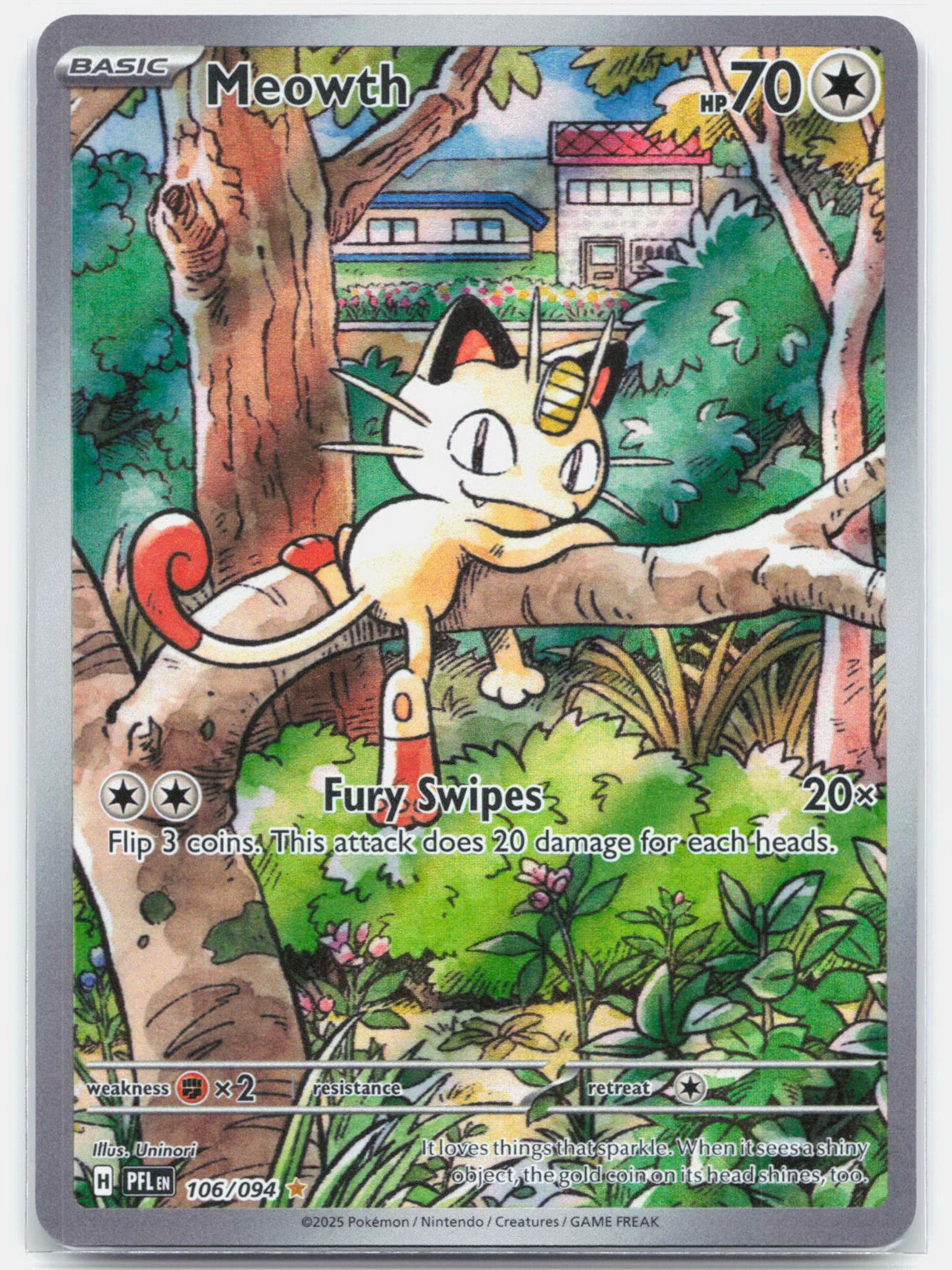 Meowth - 106/094 Phantasmal Flames Illustration Rare Pokemon - NM/MINT