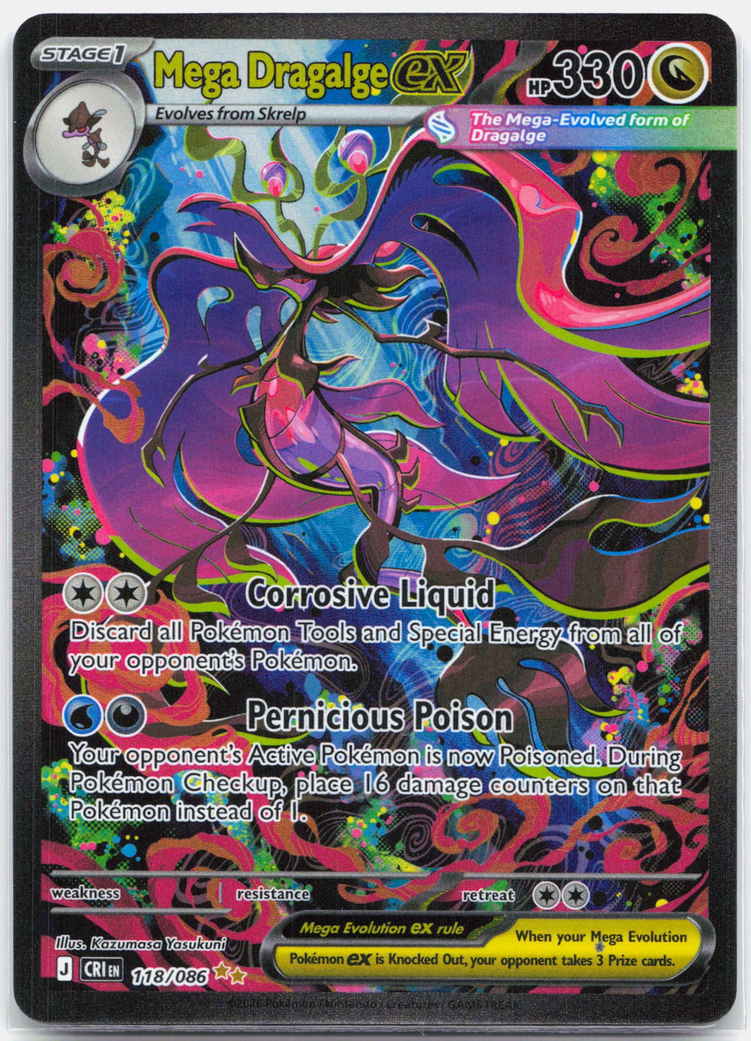 Mega Dragalge ex - 118/086 Chaos Rising Special Illustration Pokemon - NM/MINT
