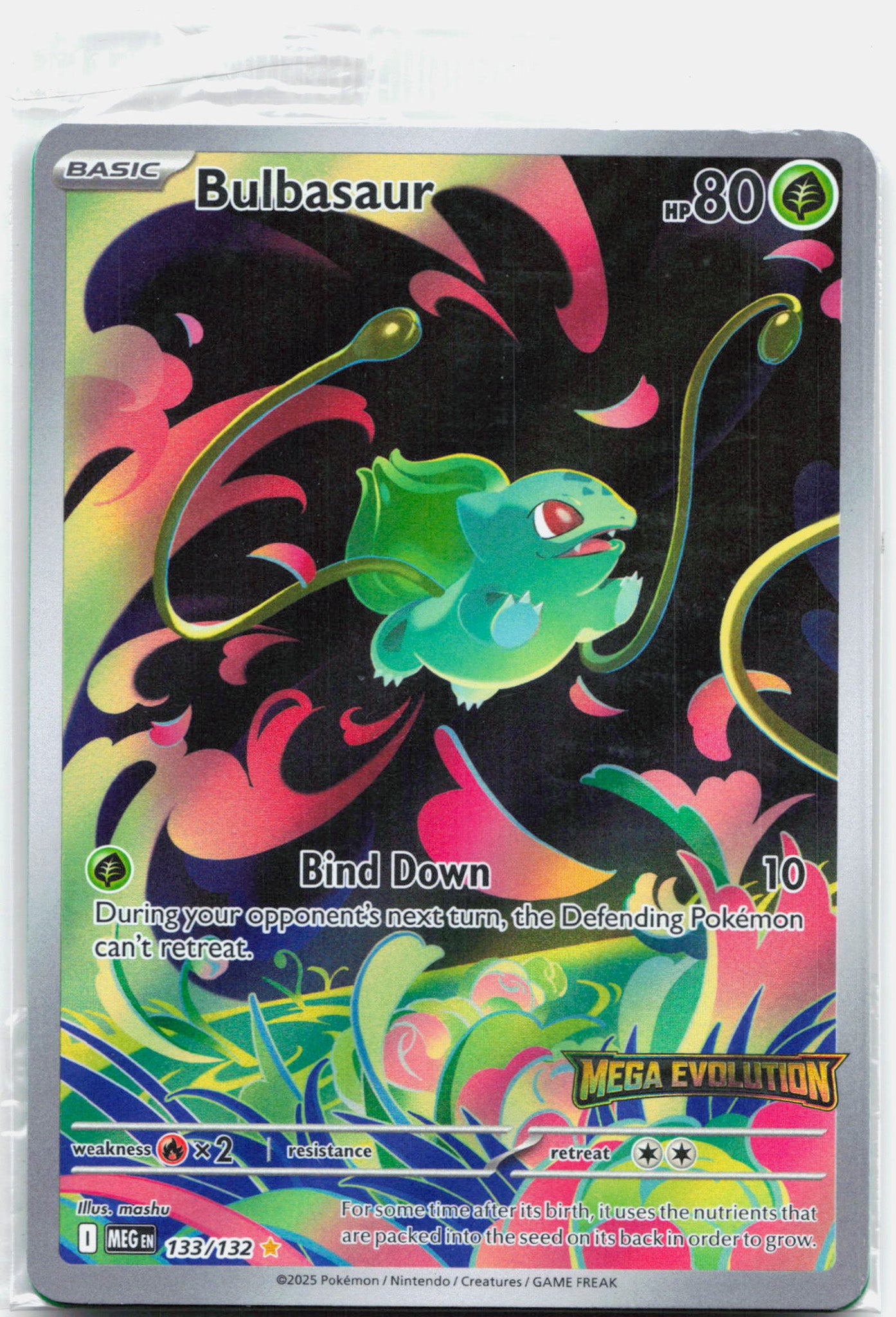 Bulbasaur - 133/132 Mega Evolution BOX TOPPER SEALED Promo Pokemon - NM/MINT