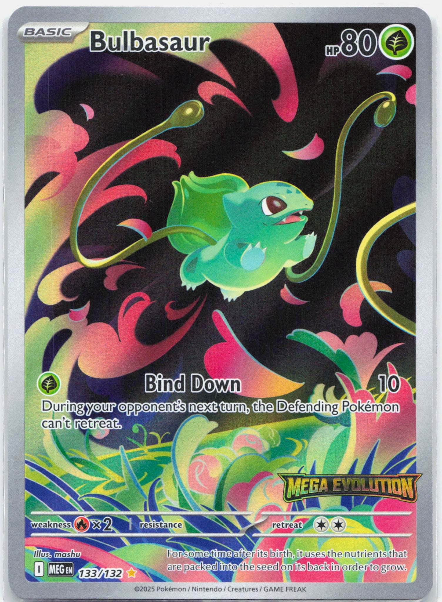 Bulbasaur - 133/132 Mega Evolution BOX TOPPER Promo Pokemon - NM/LP