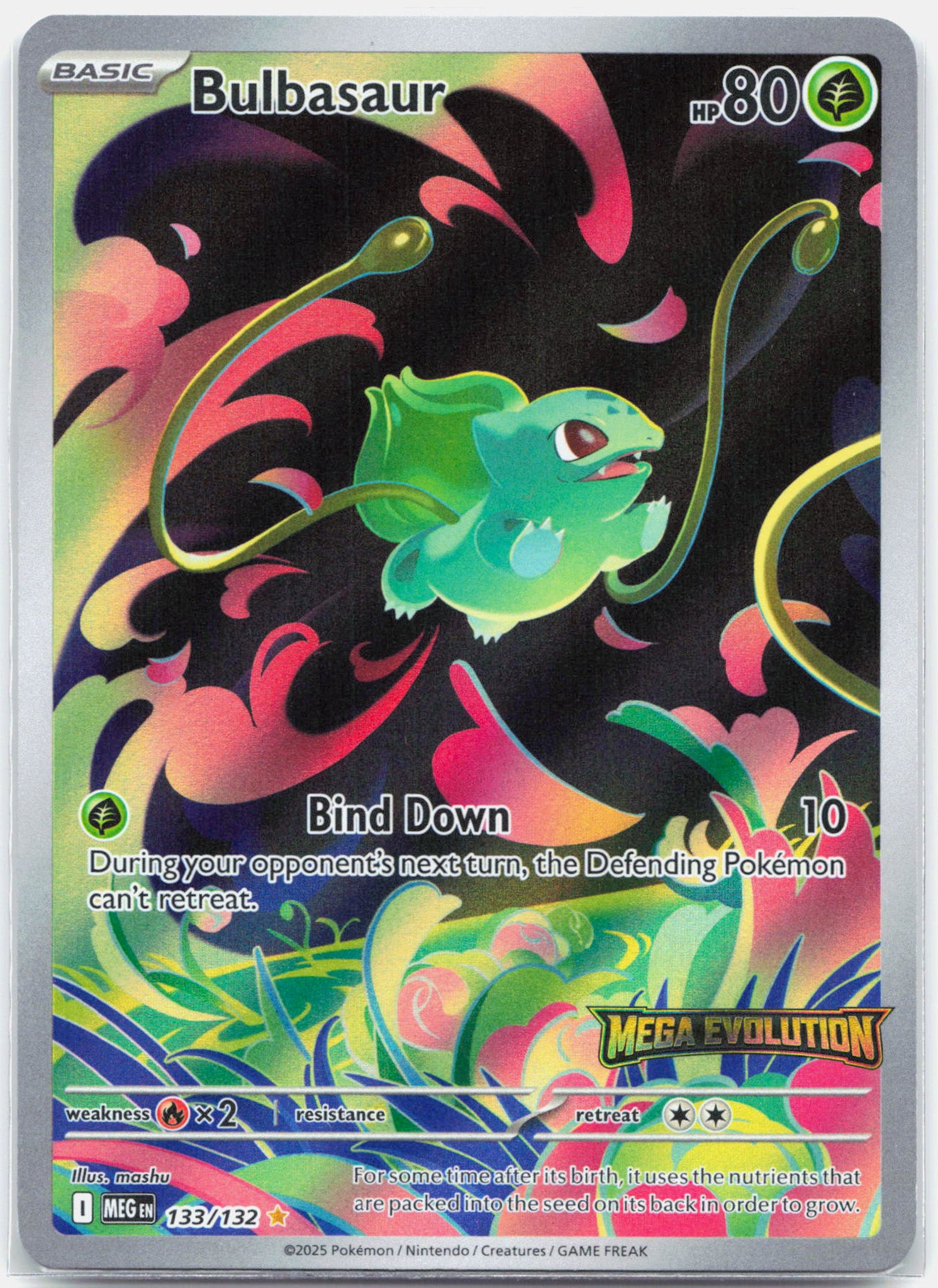 Bulbasaur - 133/132 Mega Evolution BOX TOPPER Promo Pokemon - NM
