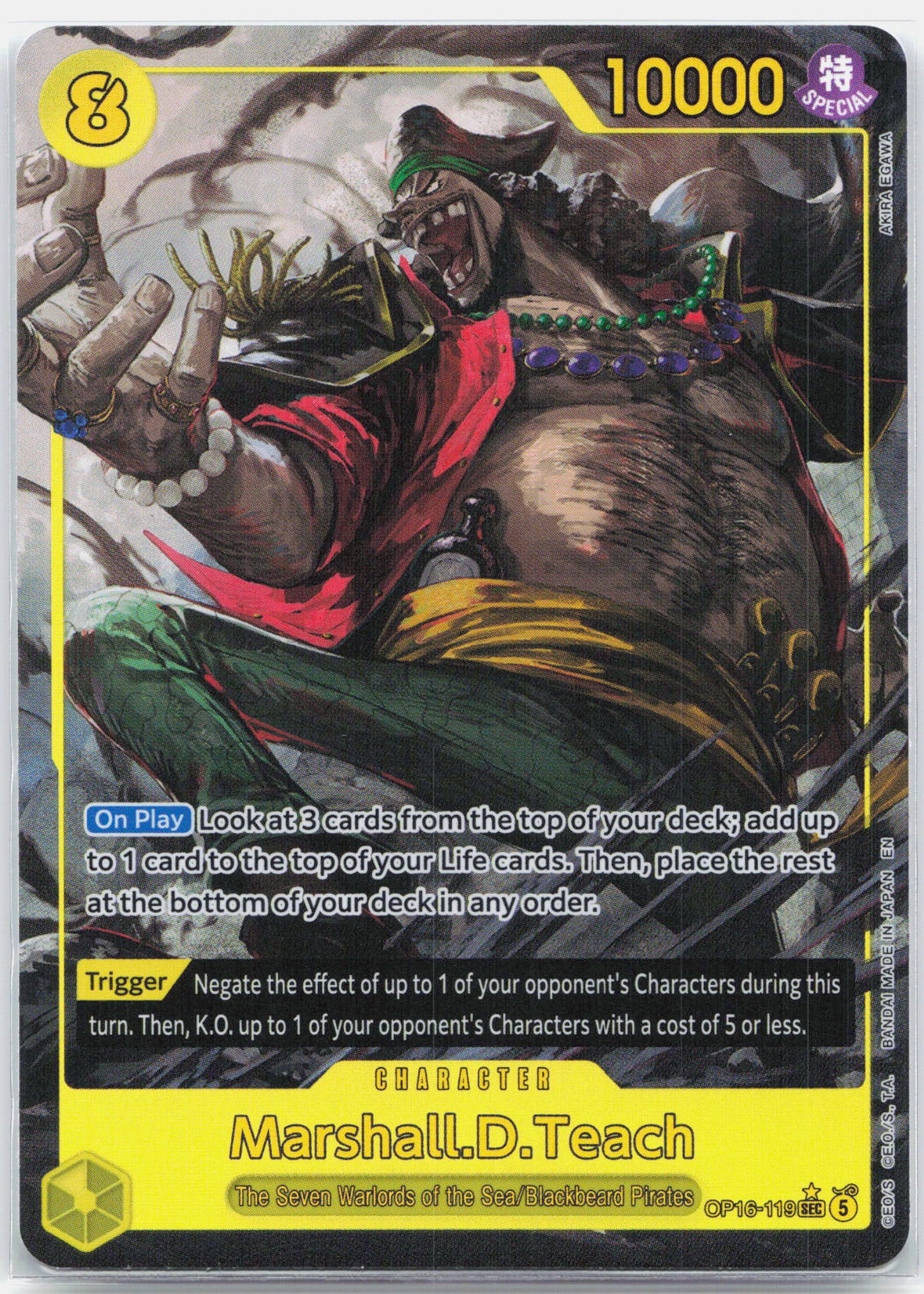 Marshall.D.Teach Alternate Art - OP16-119 The Time of Battle One Piece - MINT