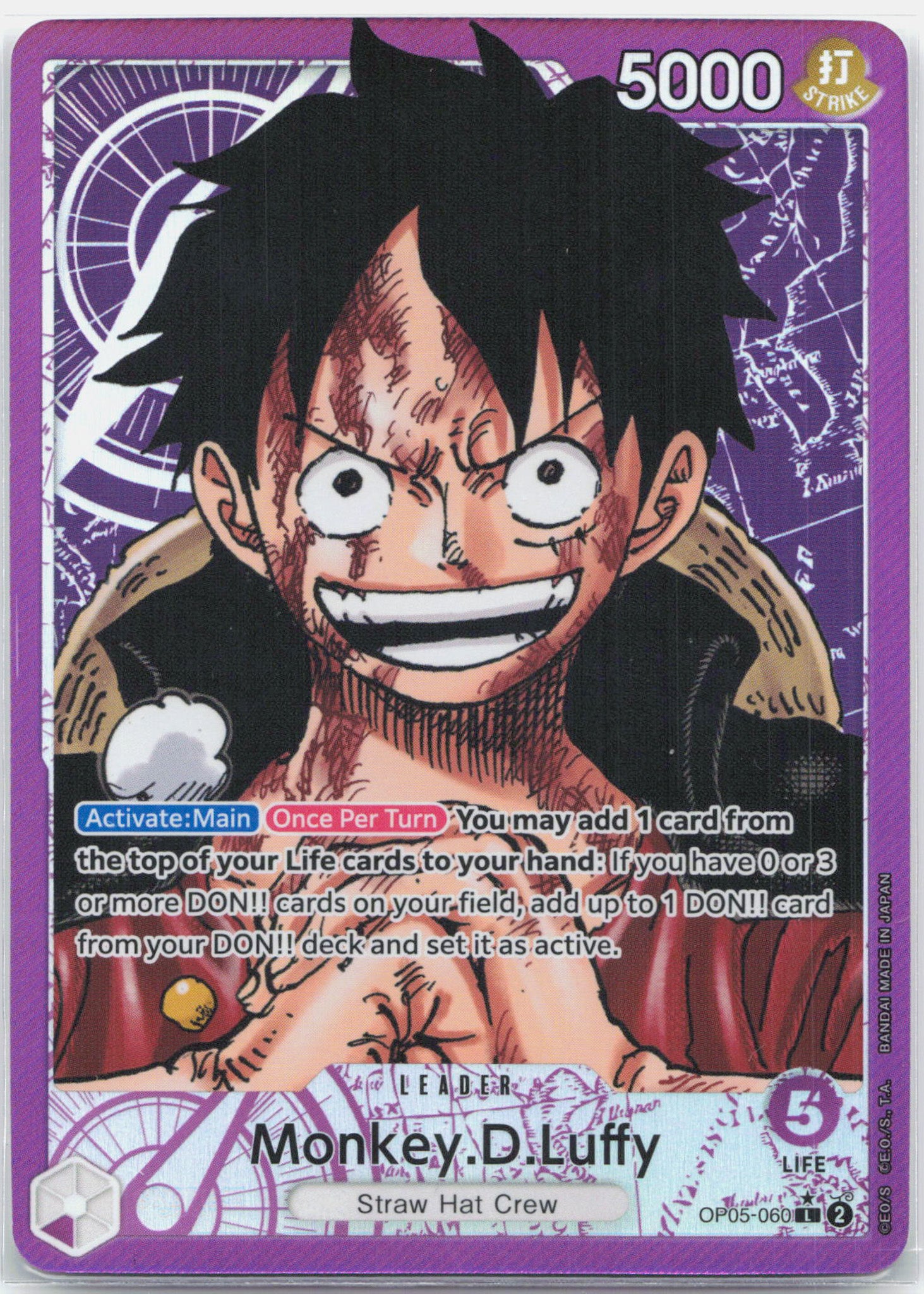 Monkey.D.Luffy Alternate Art - OP05-060 Awakening of the New Era One Piece - NM/MINT