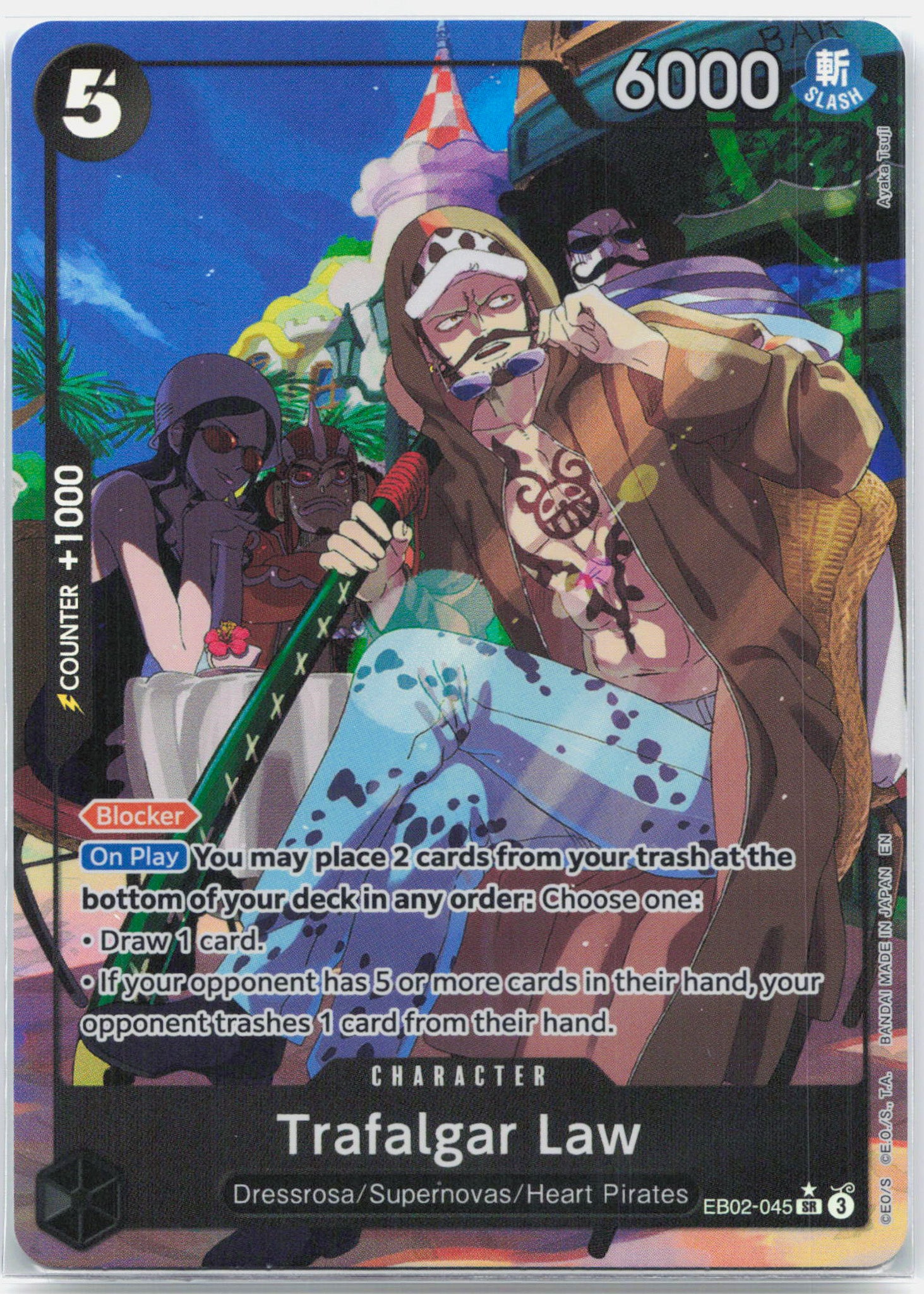 Trafalgar Law Alternate Art - EB02-045 Extra Booster Anime 25th Collection One Piece - NM/LP