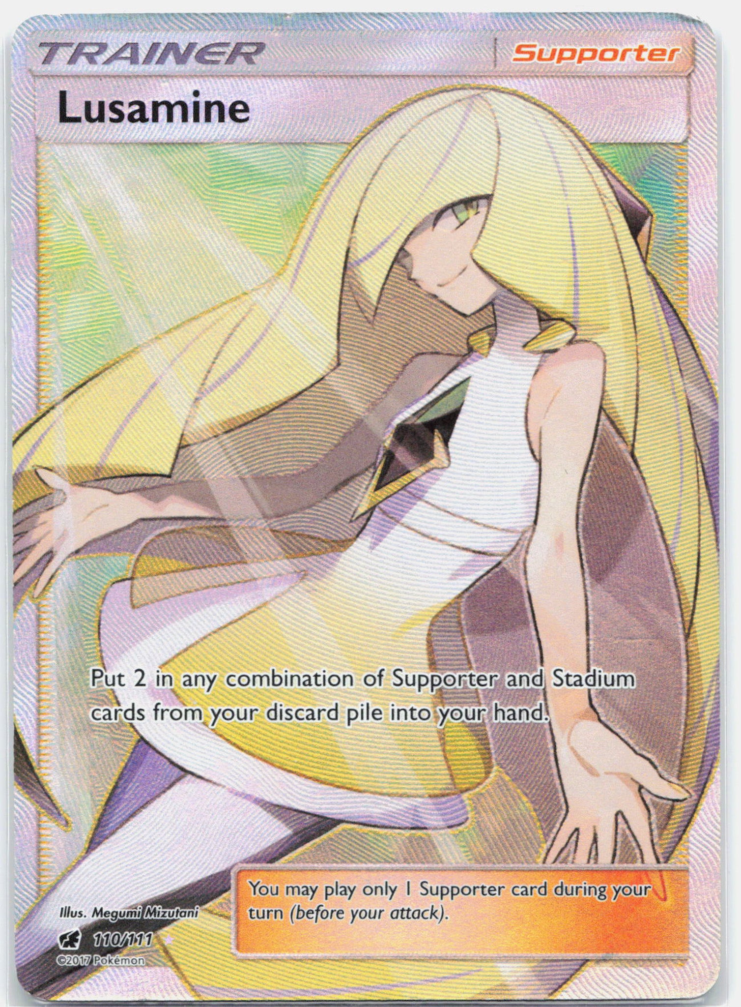 Lusamine - 110/111 Crimson Invasion Full Art Trainer - MP/HP