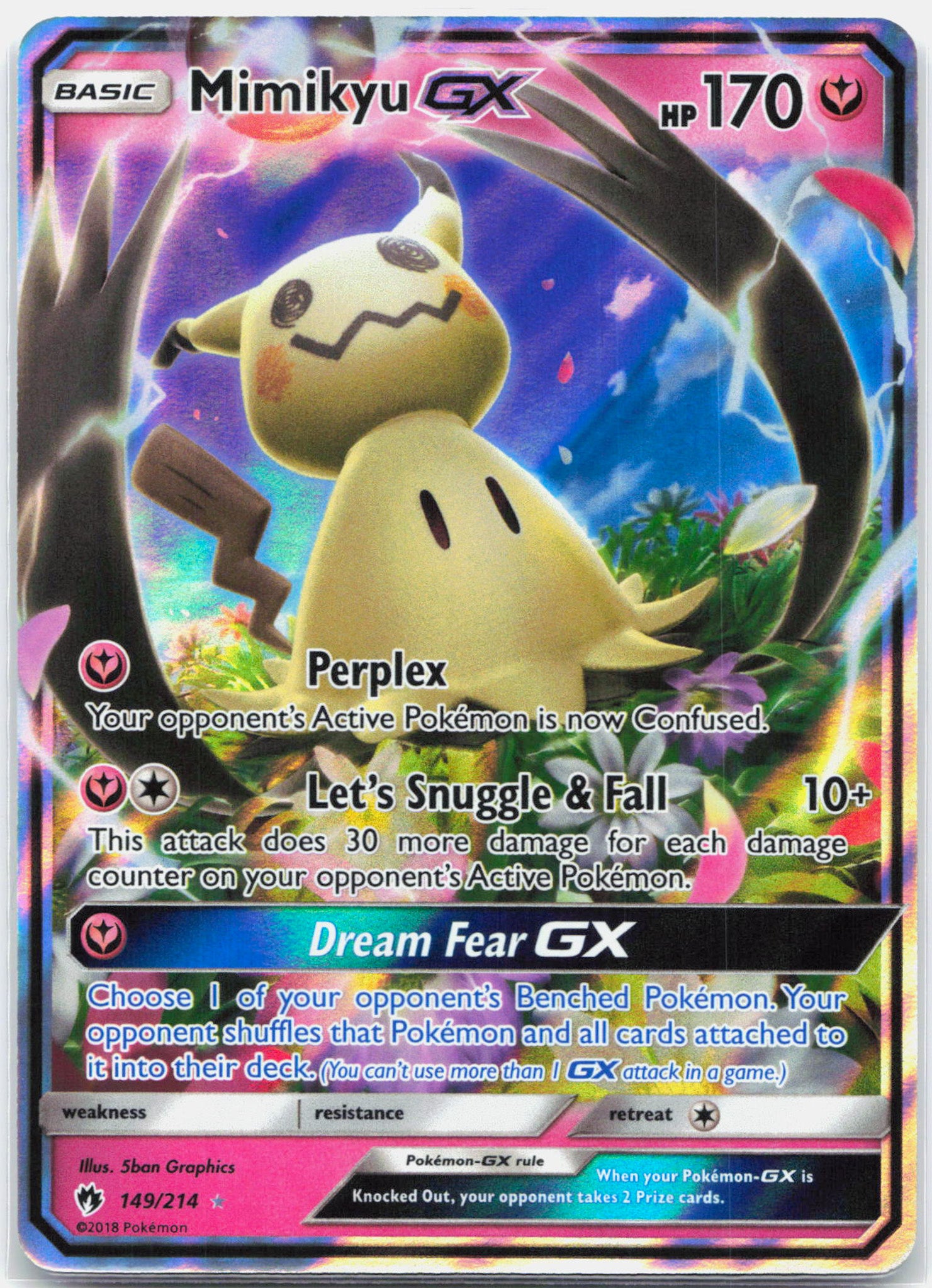 Mimikyu GX - 149/214 Lost Thunder Ultra Rare Pokemon - NM