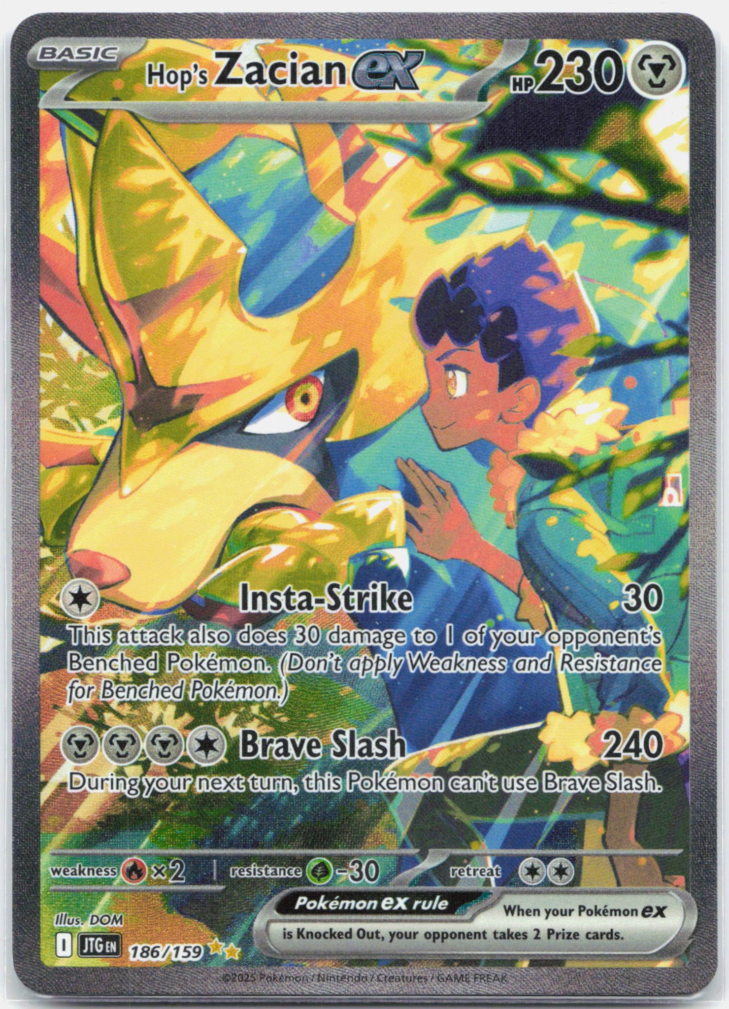Hop's Zacian ex - 186/159 Journey Together Special Illustration Pokemon - NM
