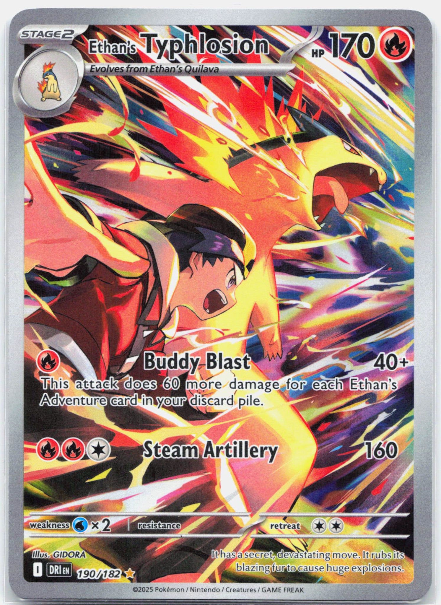 Ethan's Typhlosion - 190/182 Destined Rivals Illustration Rare Pokemon - NM