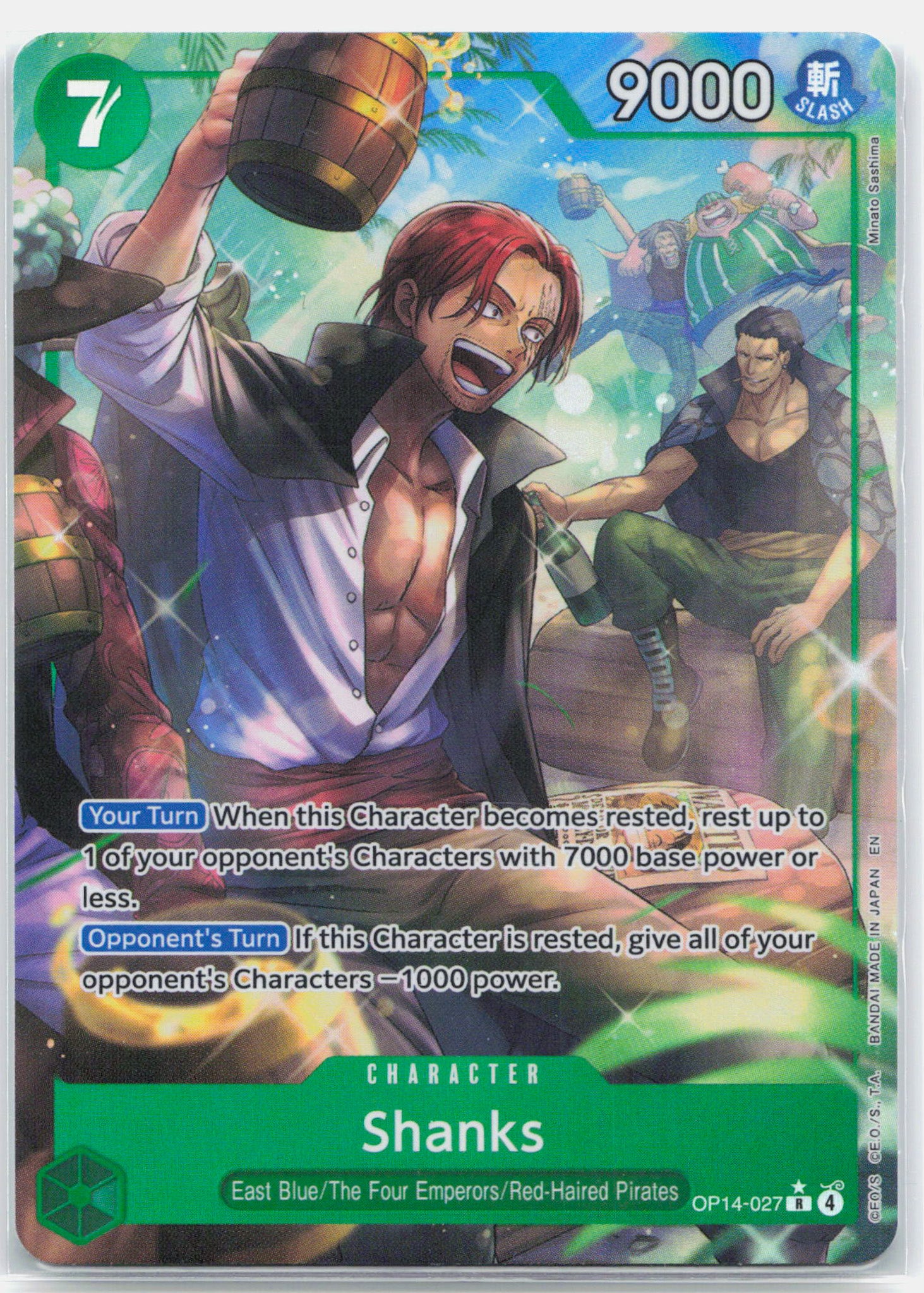 Shanks Alternate Art - OP14-027 The Azure Sea's Seven R One Piece - NM/MINT