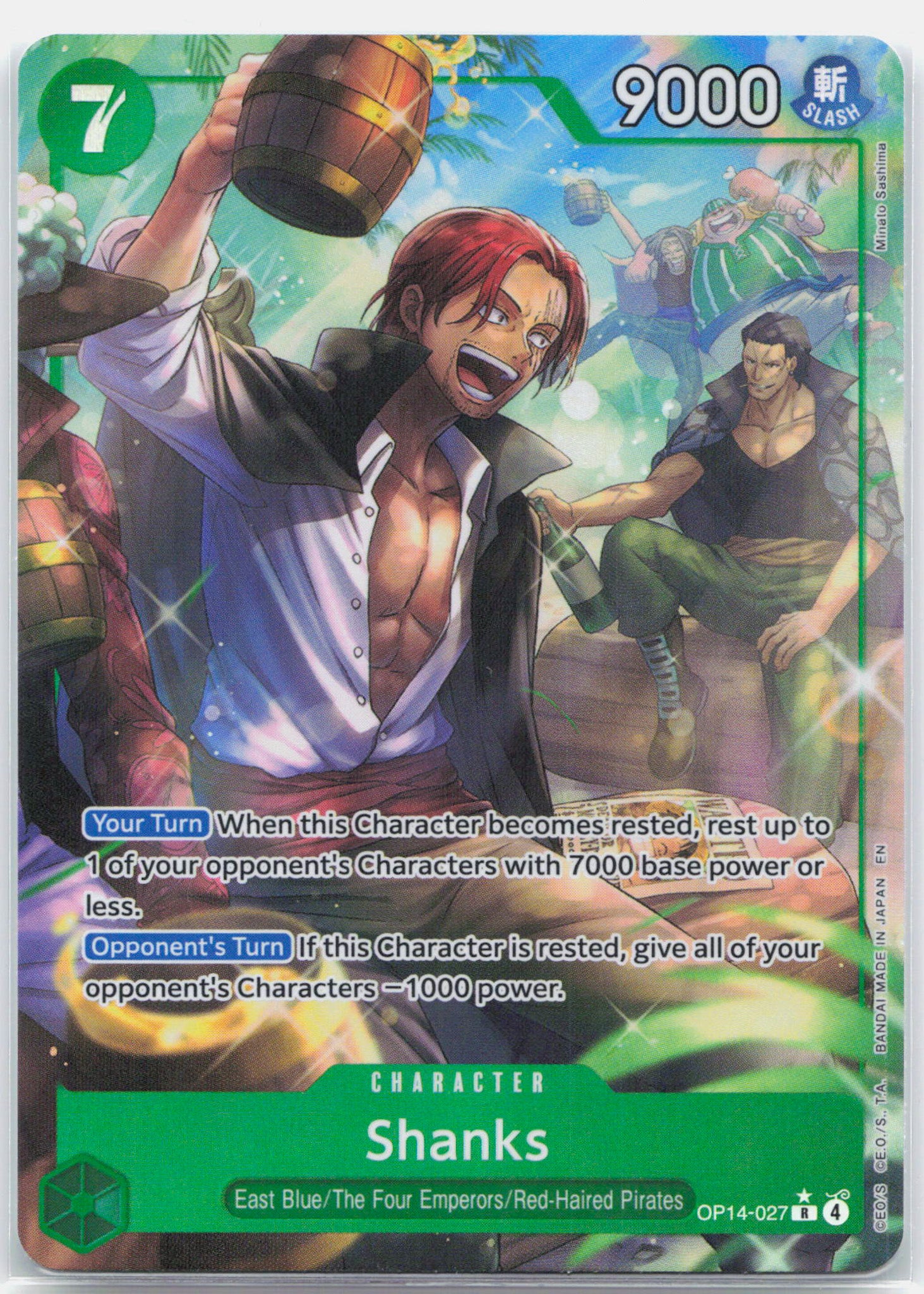 Shanks Alternate Art - OP14-027 The Azure Sea's Seven R One Piece - NM/MINT