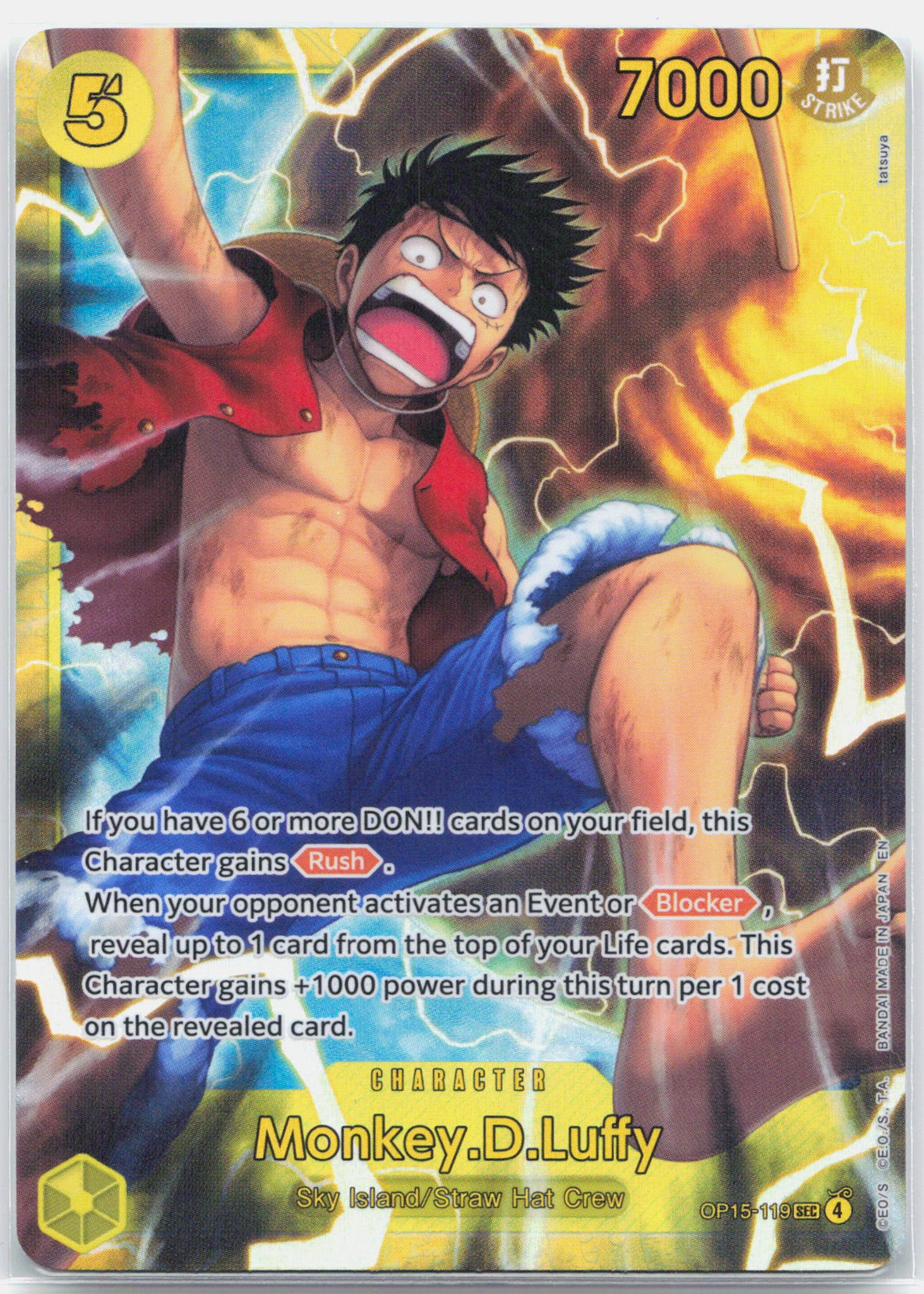 Monkey.D.Luffy - OP15-119 Adventure on Kami's Island SEC One Piece - NM/MINT