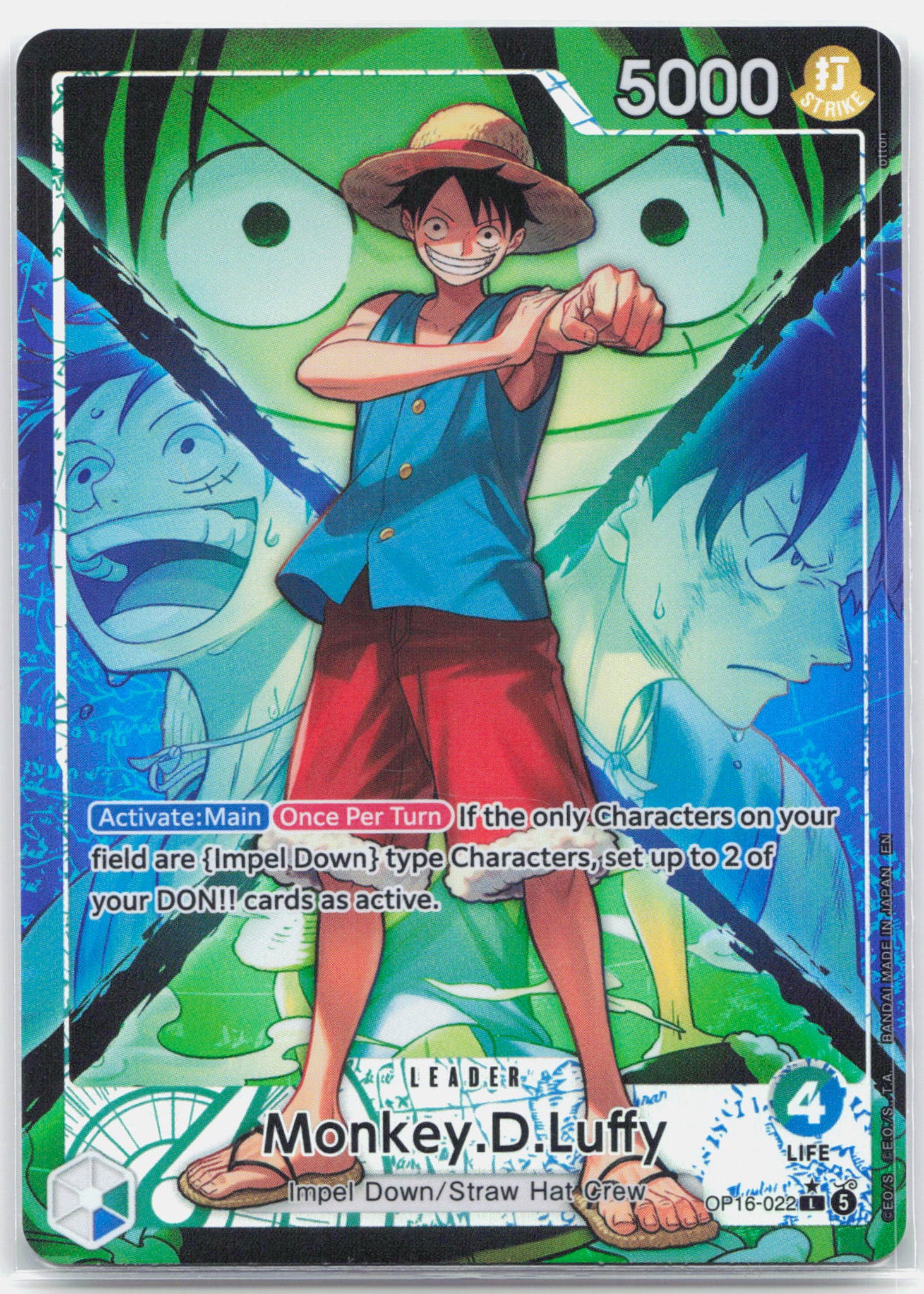 Monkey.D.Luffy Alternate Art - OP16-022 The Time of Battle L One Piece - NM/MINT