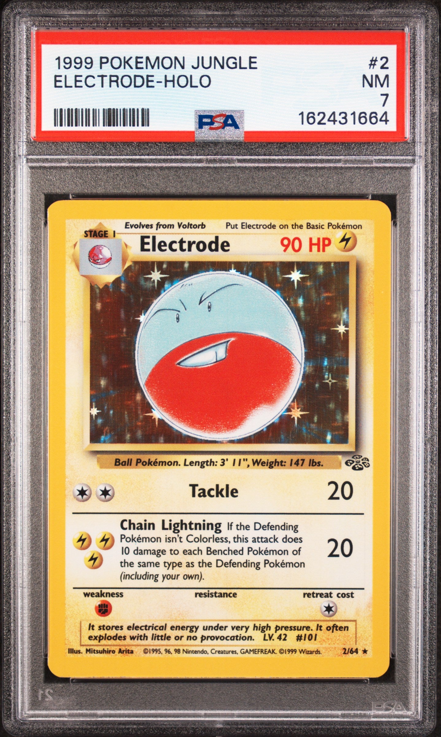 Electrode - 2/64 PSA 7 Jungle Unlimited Holo Rare Pokemon - NM