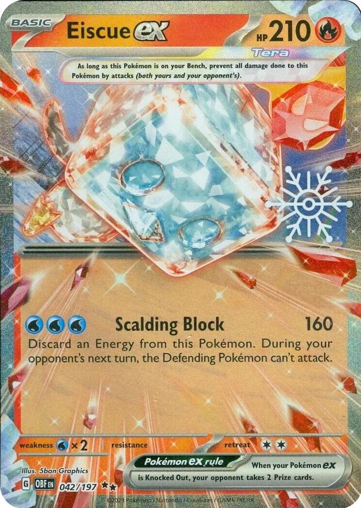 Eiscue ex - 042/197 Obsidian Flames Holiday Calendar Stamped PROMO Pokemon - NM/MINT