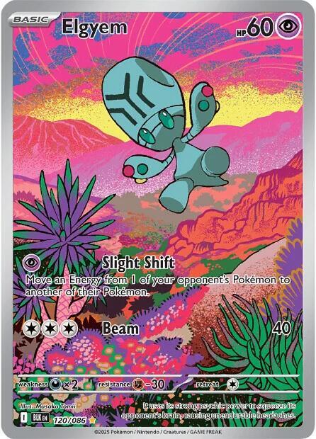 Elgyem - 120/086 Black Bolt Illustration Rare Holo Pokemon - NM/MINT