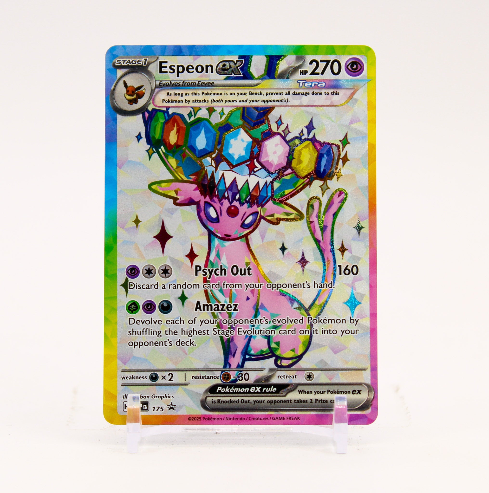 Espeon ex - SVP175 Black Star Full Art Promo Pokemon - NM/MINT