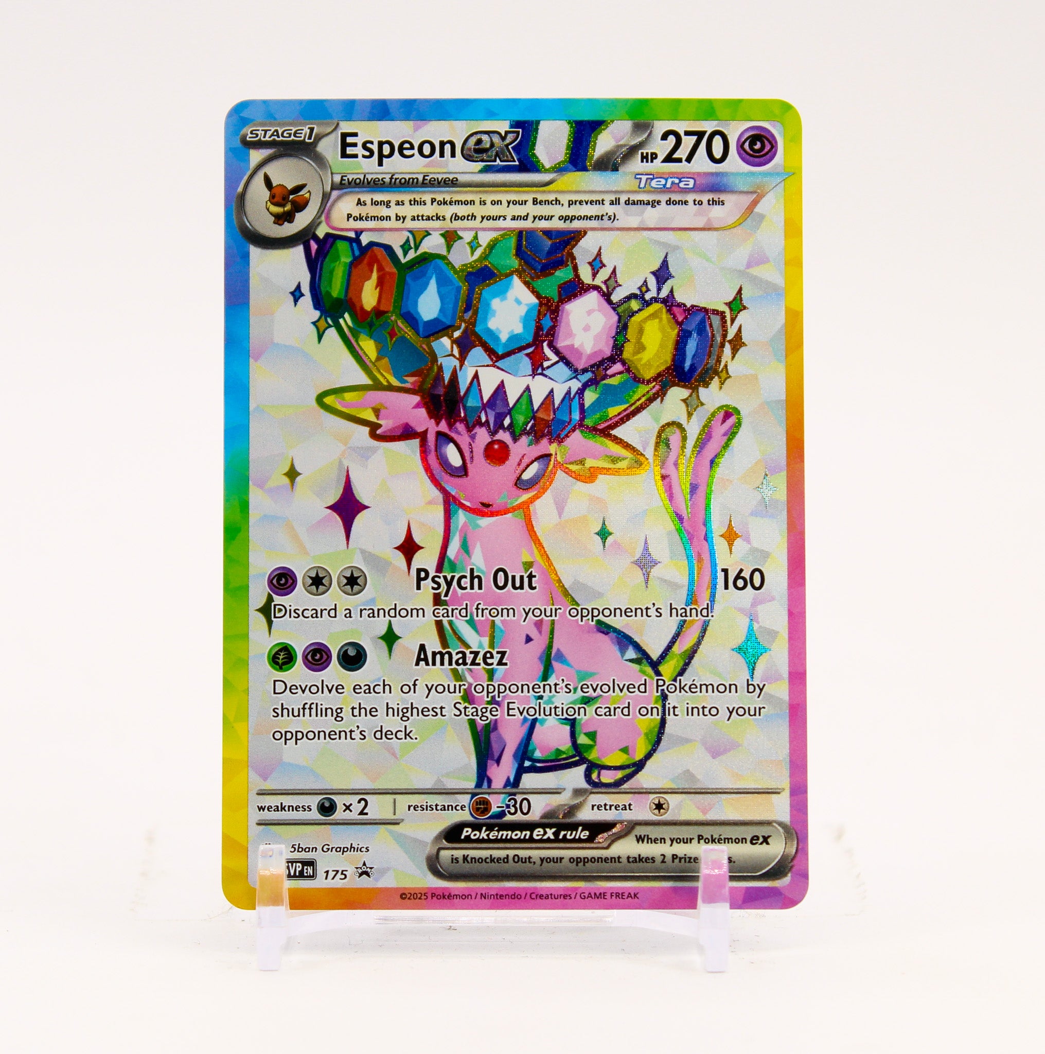 Espeon ex - SVP175 Black Star Full Art Promo Pokemon - NM/MINT