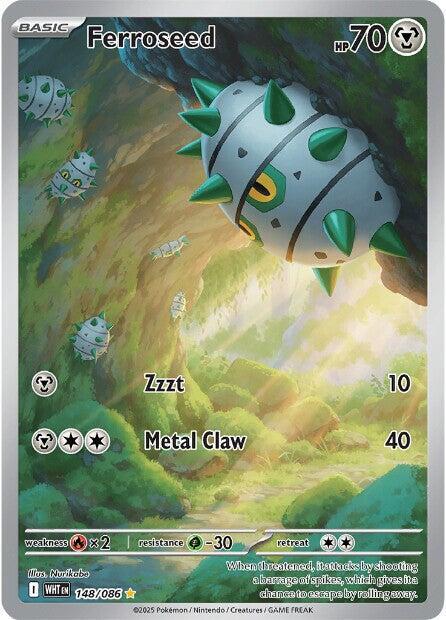 Ferroseed - 148/086 White Flare Illustration Rare Pokemon - NM/MINT