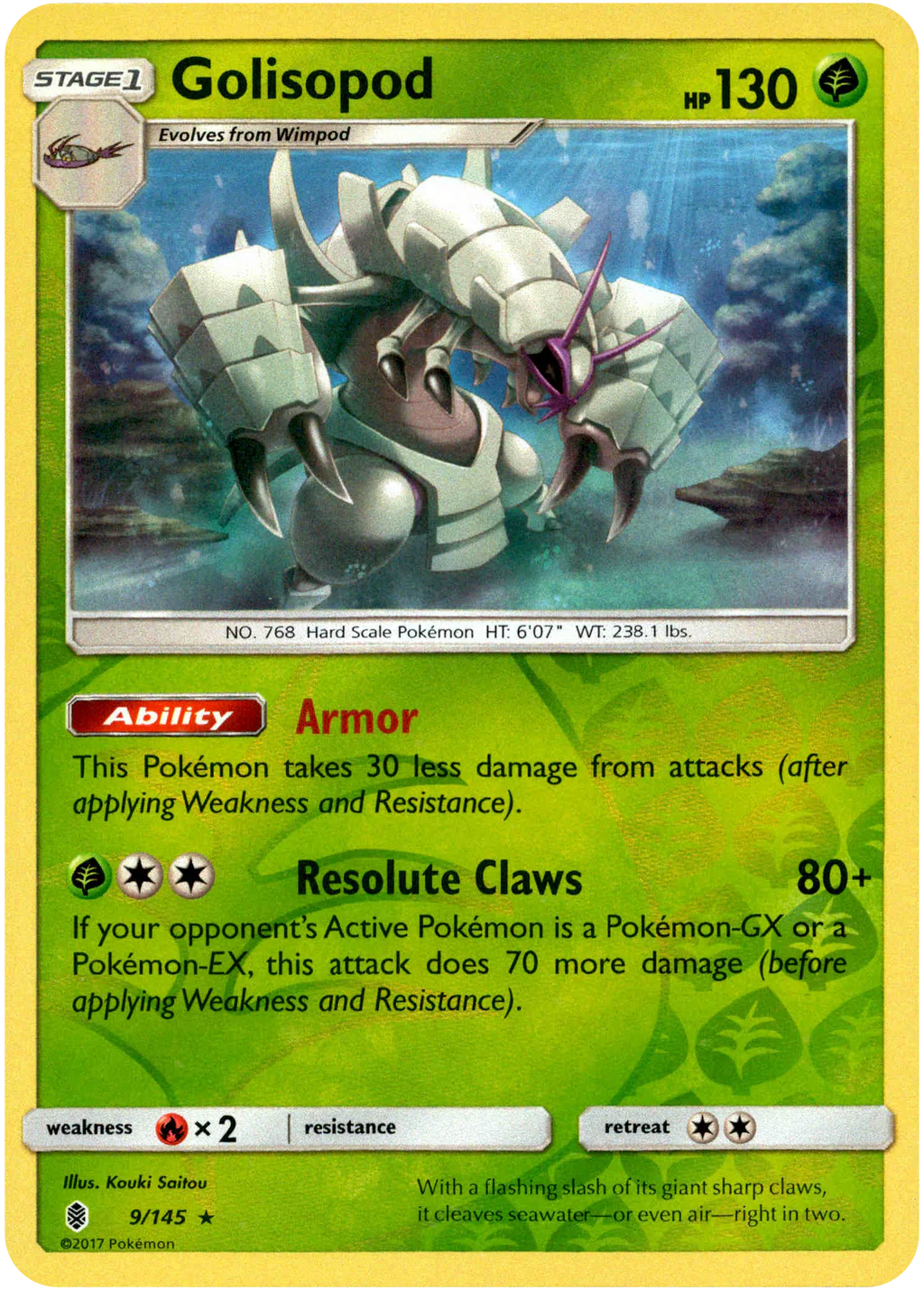 Golisopod - 9/145 Guardians Rising Reverse Holo Rare Pokemon - NM/MINT