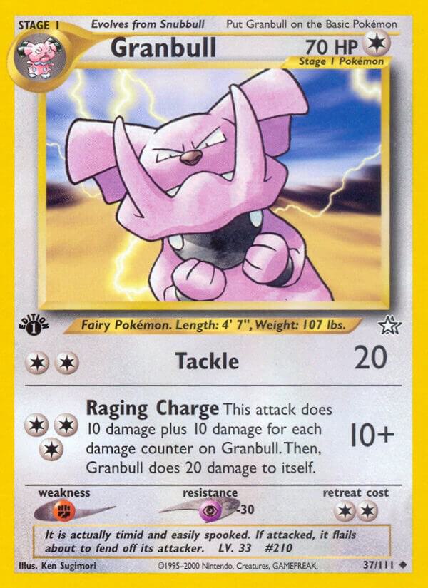 Granbull - 37/111 Neo Genesis 1st Edition Pokemon - NM
