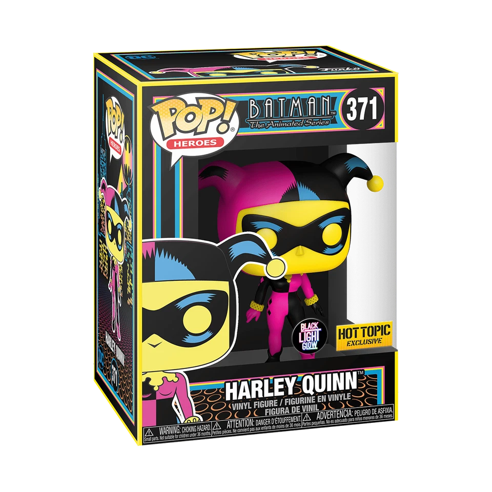 Funko Pop - Batman Vinyl Figure - Harley Quinn 371 Black Light Glow HT Exc.