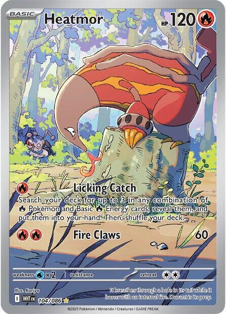 Heatmor - 104/086 White Flare Illustration Rare Pokemon - NM/MINT
