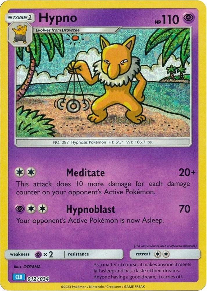 Hypno - 012/034 CLB TCG Classic Pokemon - NM/MINT