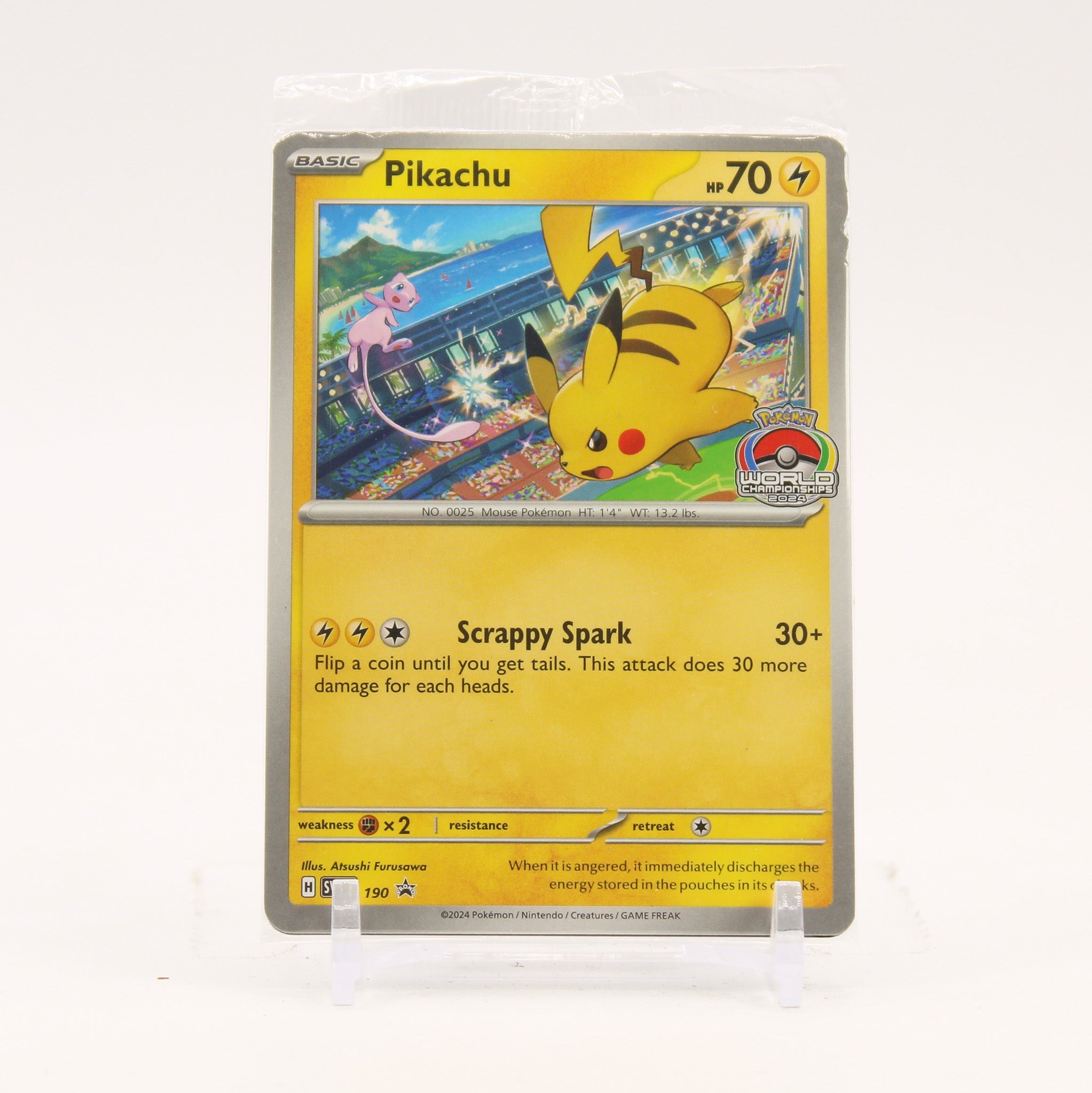 Pikachu - SVP190 SEALED 2024 World Championships Promo Pokemon - NM/MINT