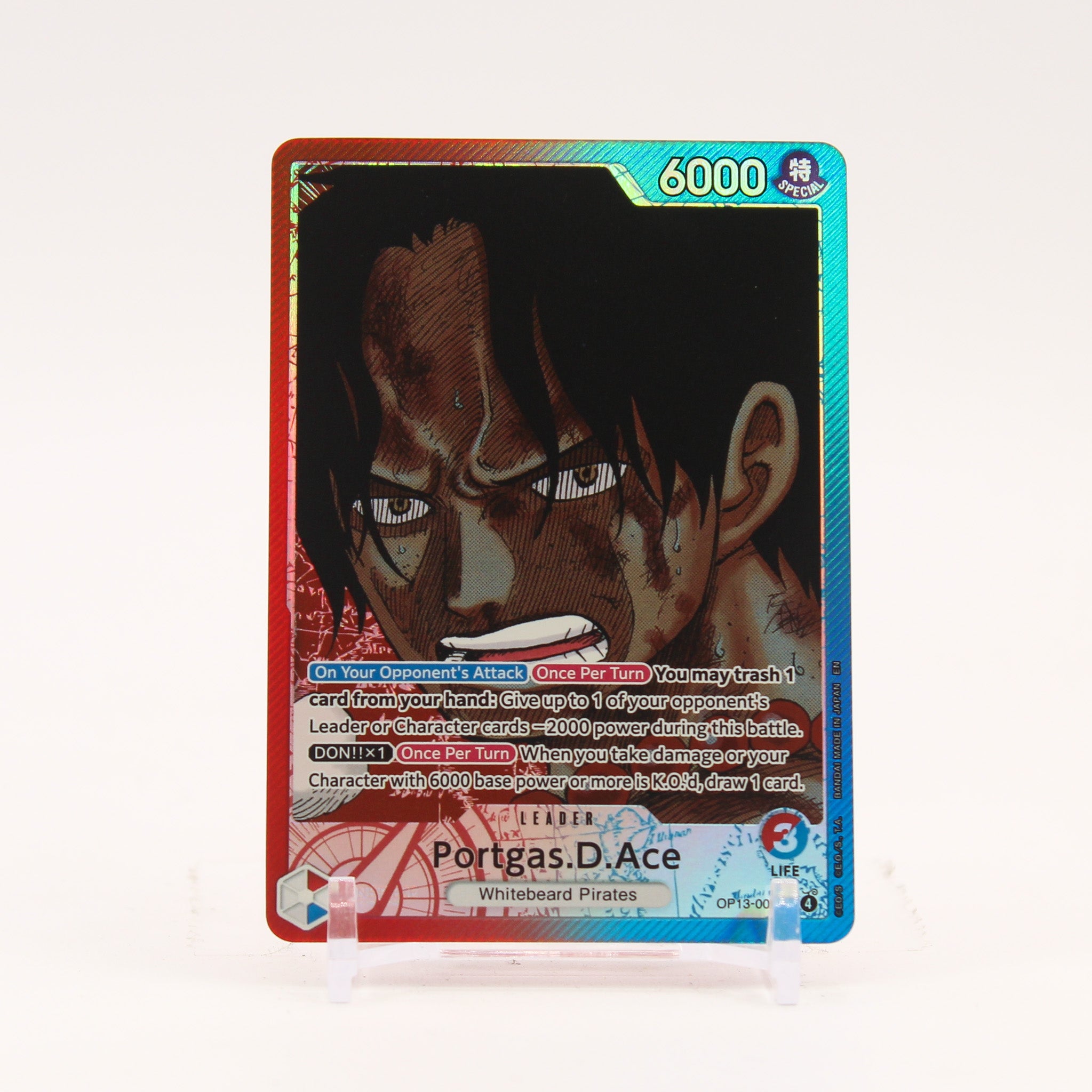 Portgas.D.Ace Alternate Art - OP13-002 Carrying On His Will L One Piece - NM/MINT