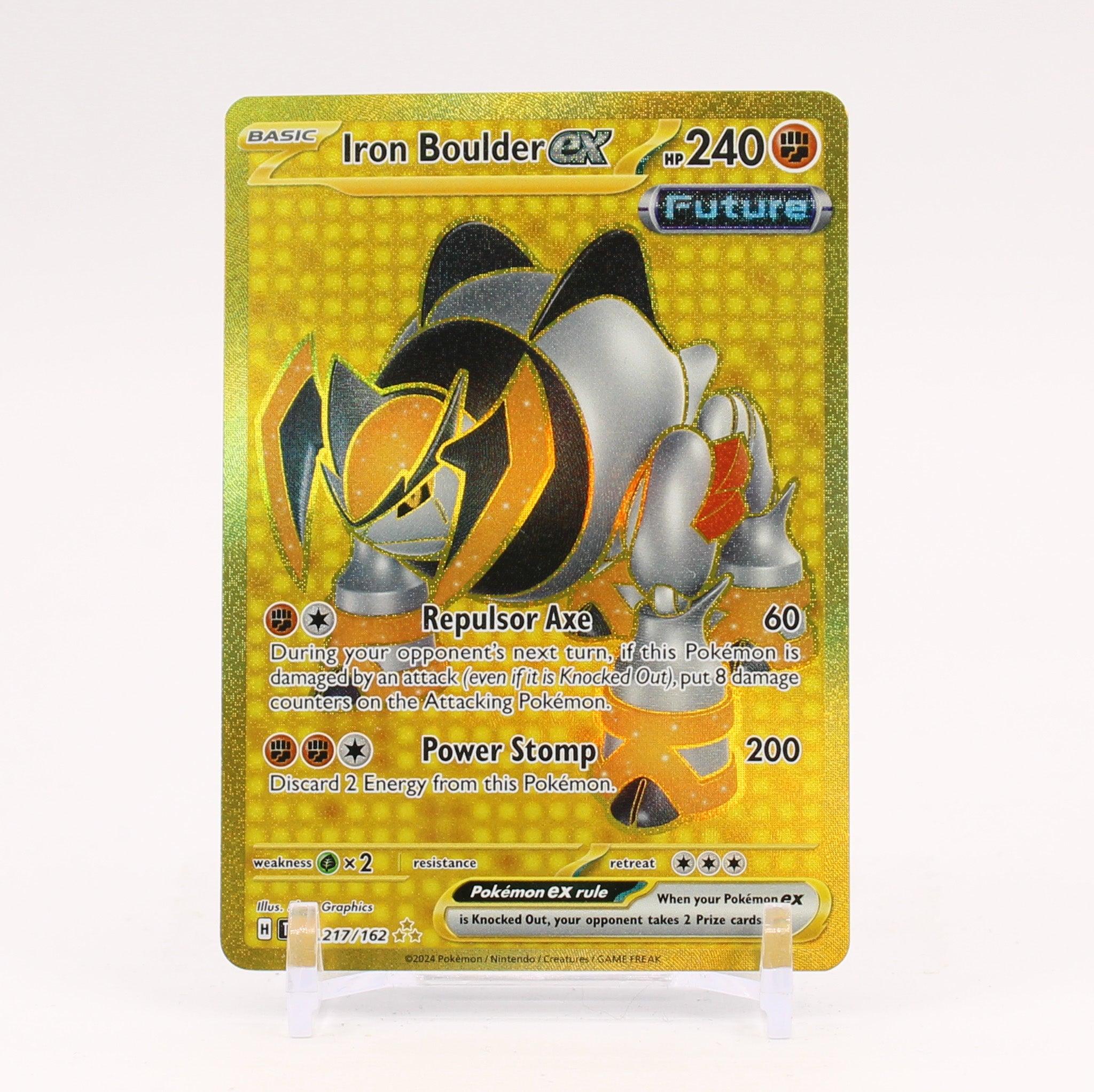 Iron Boulder ex - 217/162 Temporal Forces Gold Pokemon - NM/MINT