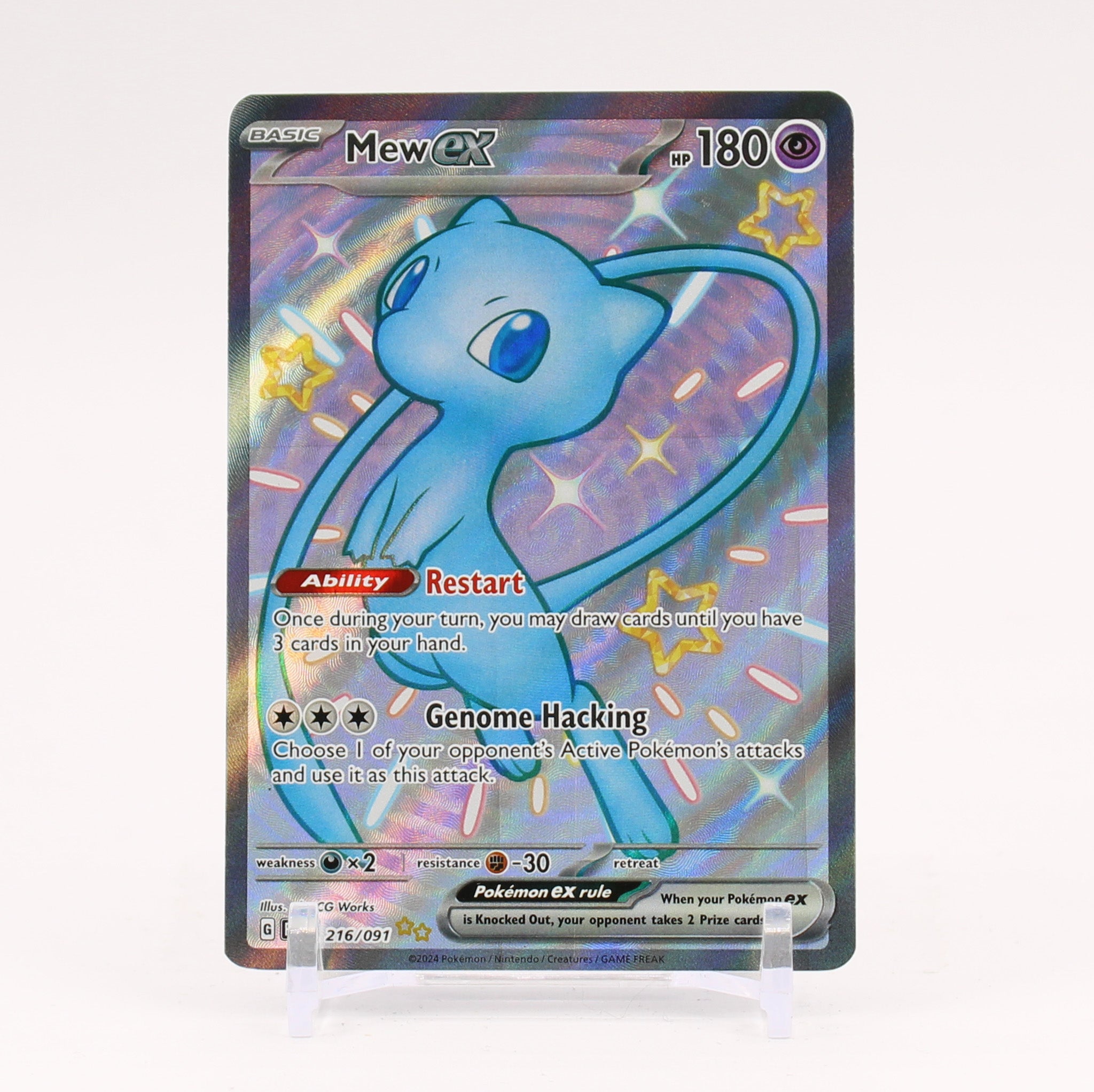 Mew ex - 216/091 Paldean Fates Full Art Shiny Pokemon - NM/MINT