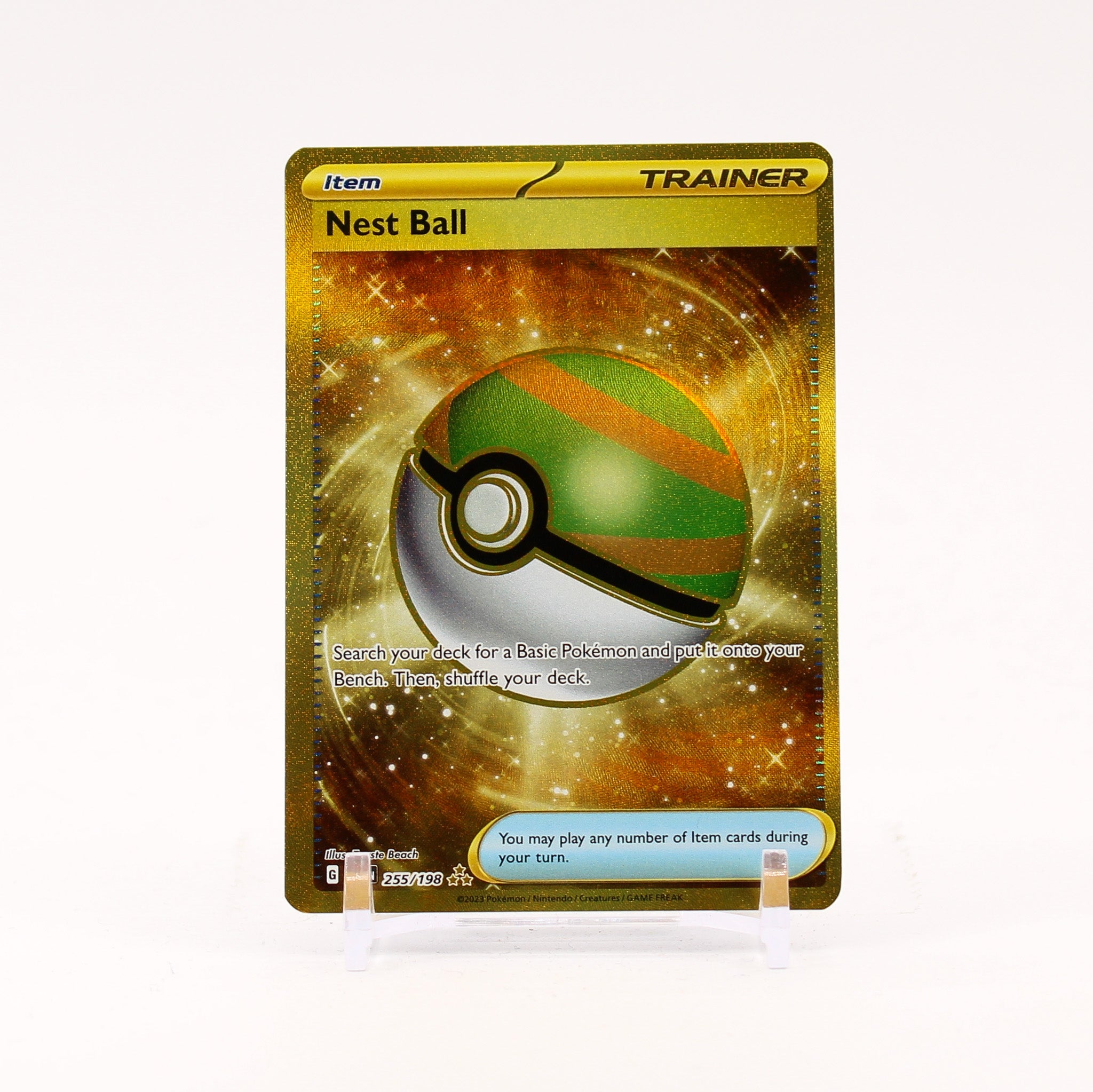 Nest Ball - 255/198 Scarlet & Violet Gold Trainer - NM/MINT