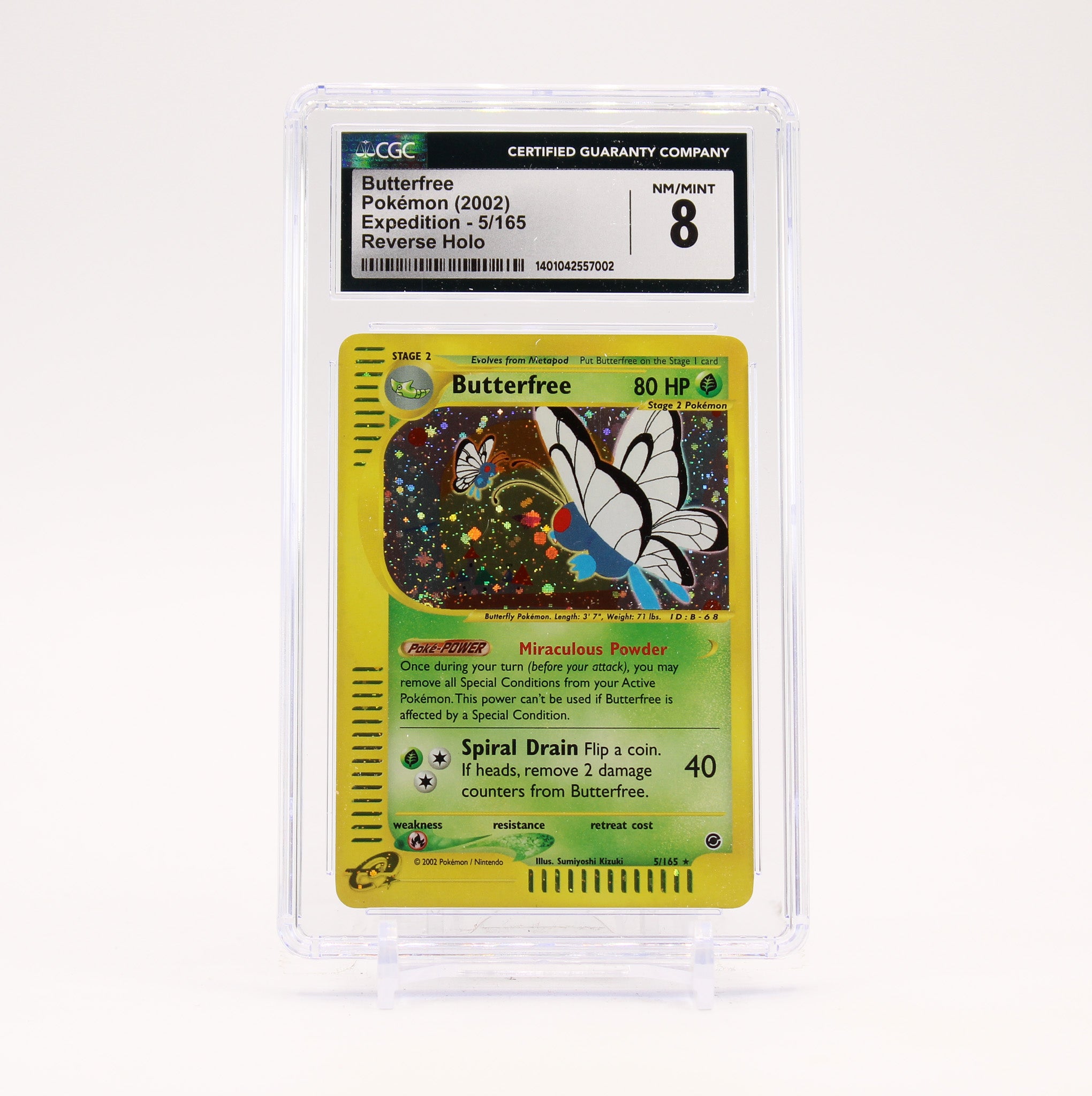 Butterfree - 5/165 CGC 8 Expedition e-Reader Holo Rare Pokemon - NM/MINT