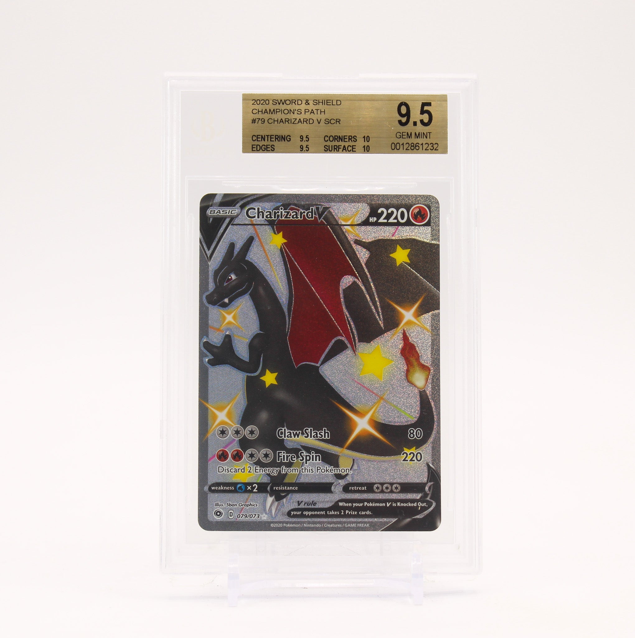 Charizard V - 079/073 BGS 9.5 Champions Path Full Art Shiny Pokemon - GEM MT